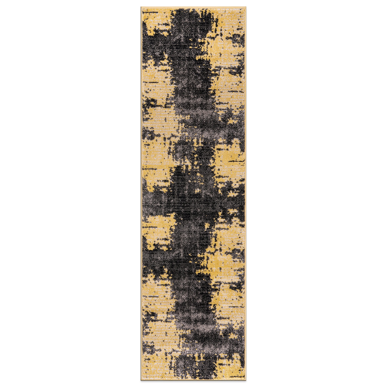 World Rug Gallery 392YELLOW2X7 2 x 7 (ft) Loomed Polypropylene Yellow Rectangular Indoor Abstract Global Runner rug