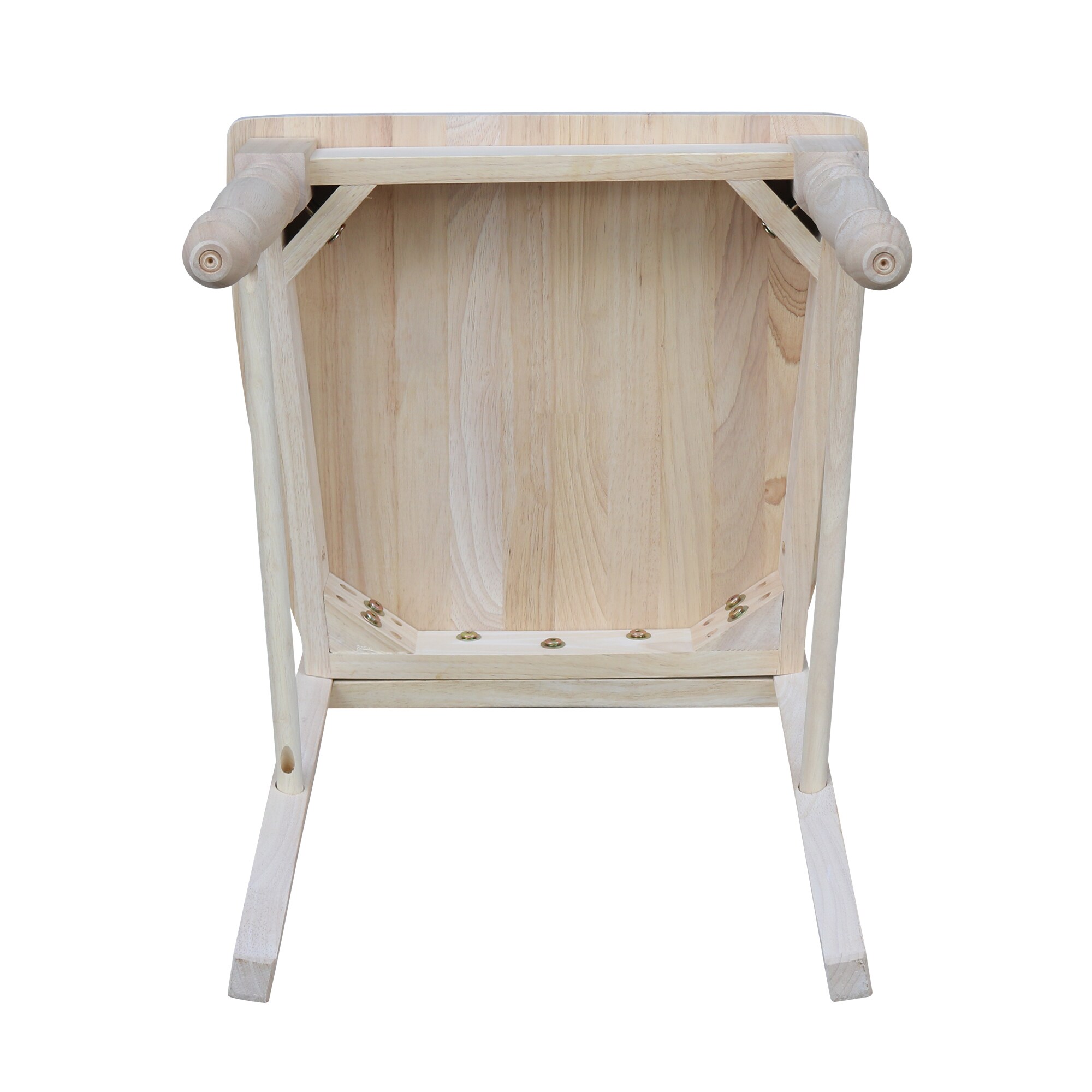 Set of Two Unfinished White Wood Lattice Dining Chairs