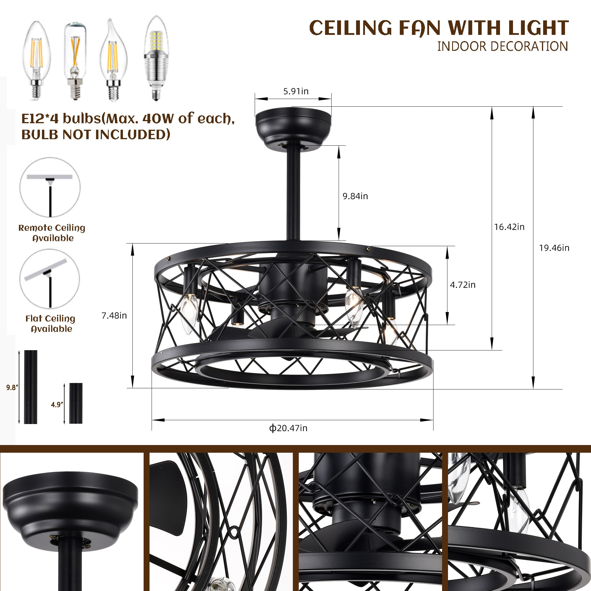 Sunrinx MG37-1-CF-19 Ceiling-Fans - View #3