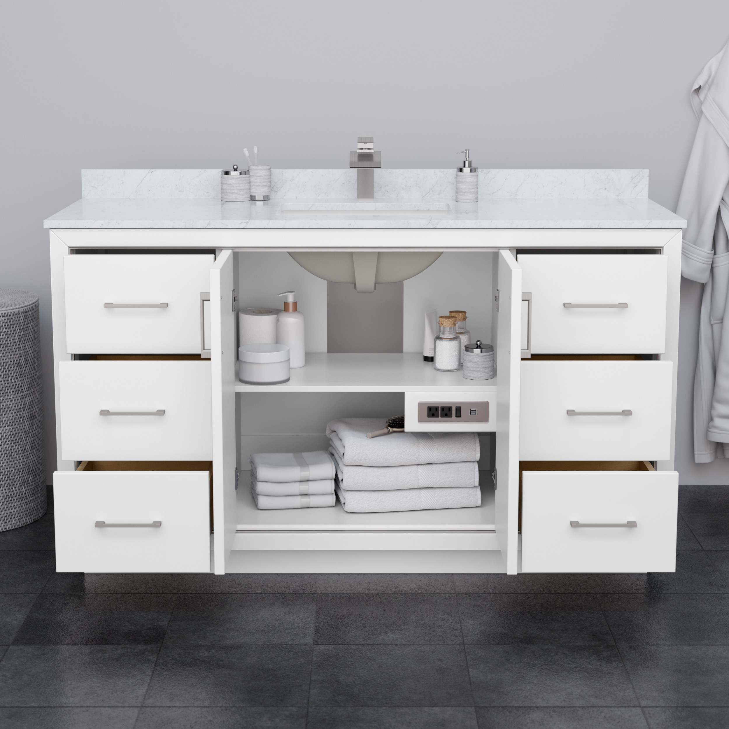 Wyndham Collection WCF111160SWZGTUS3MXX Bath-Vanity-Combo - View #3
