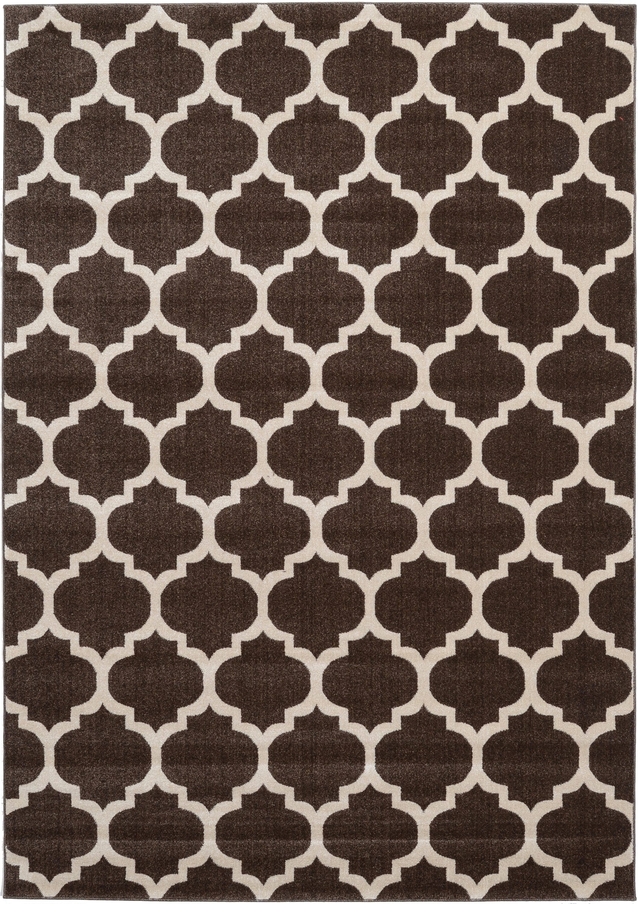 Unique Loom 3115828 Philadelphia Trellis 7 x 10 (ft) Loomed Polypropylene Chocolate Brown Rectangular Indoor Geometric Industrial Area rug