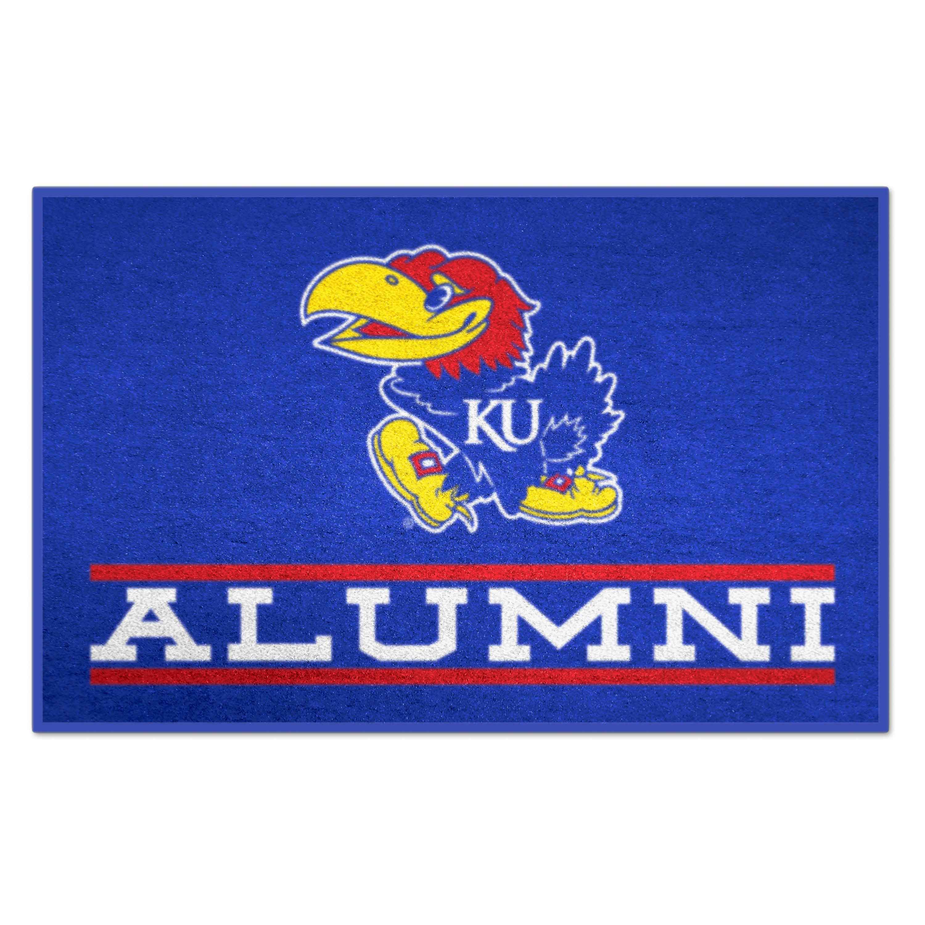 FANMATS 18352 Kansas Jayhawks 30-in x 19-in Blue Nylon Indoor or outdoor Decorative Sports Door Mat