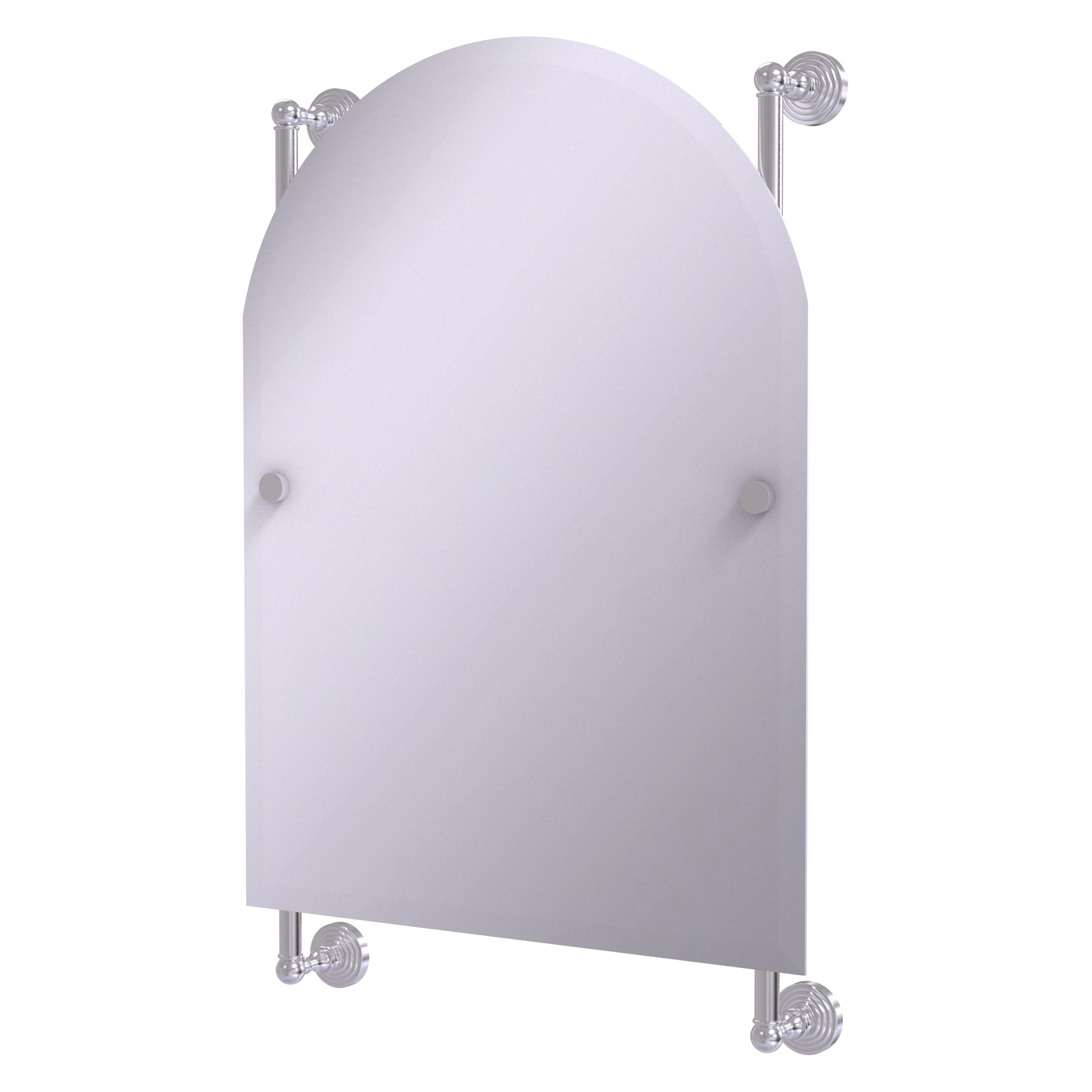 Allied Brass WP-27-94-SCH Waverly Place 21-Inches x 32-Inches Beveled Frameless Arch Bathroom Vanity Mirror ( Satin Chrome )
