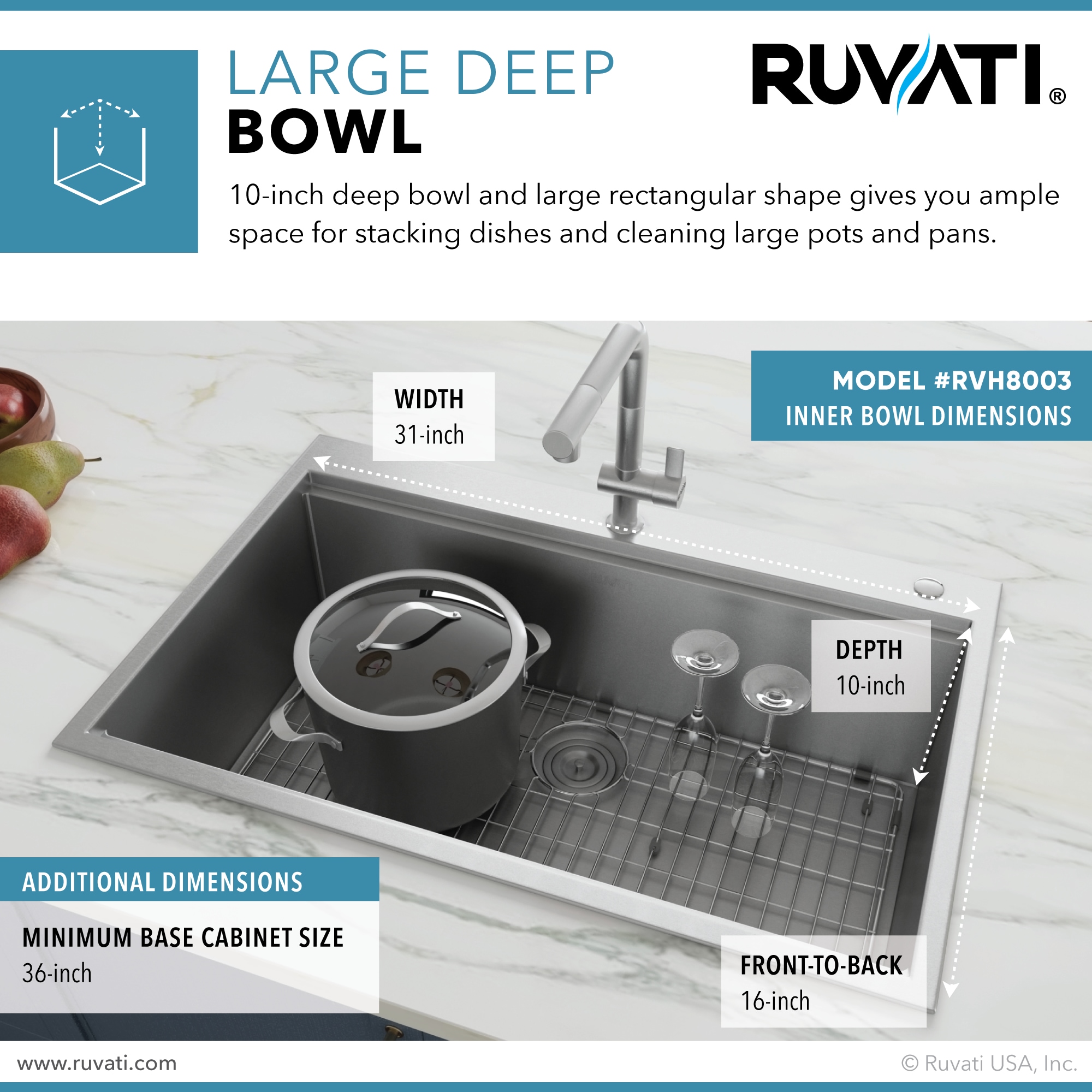Ruvati RVH8030 Kitchen-Sinks - View #5