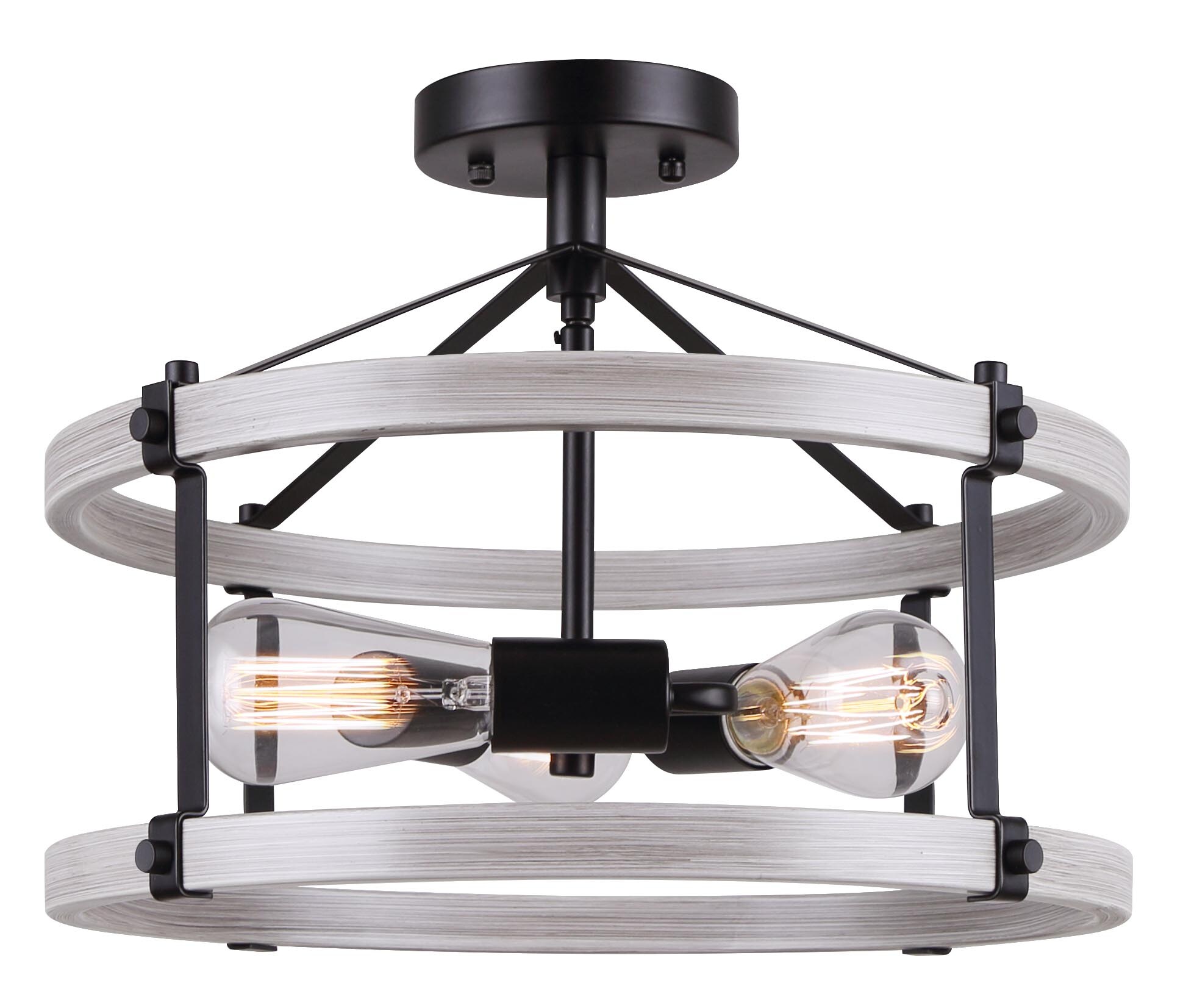 Canarm ISF1094A03BBG Joelle 3 -Light 16-in Multiple finishes Multiple colors/finishes Semi Flush Mount Light