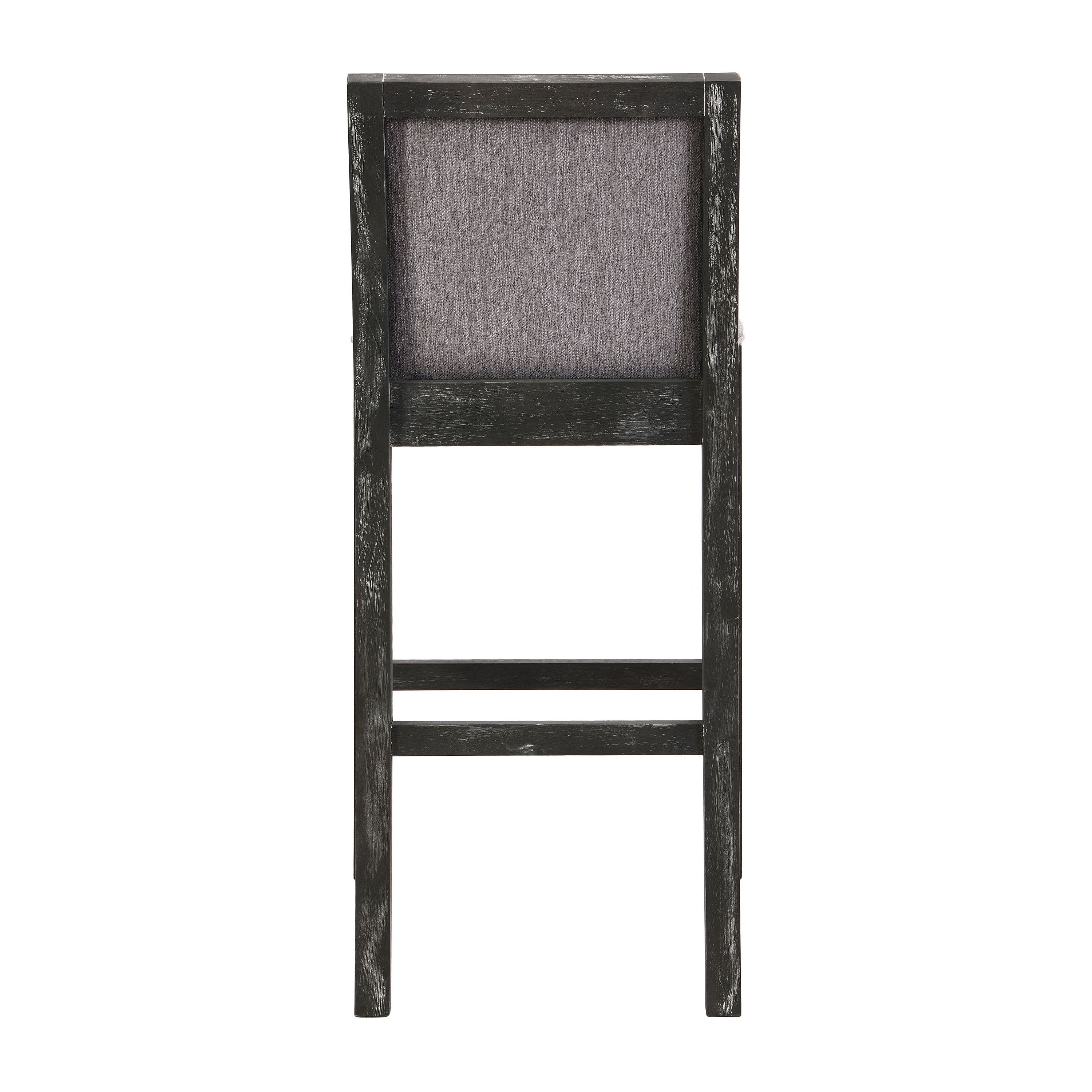 Modern Black and Grey Upholstered Wood Counter Stools, Set of 2