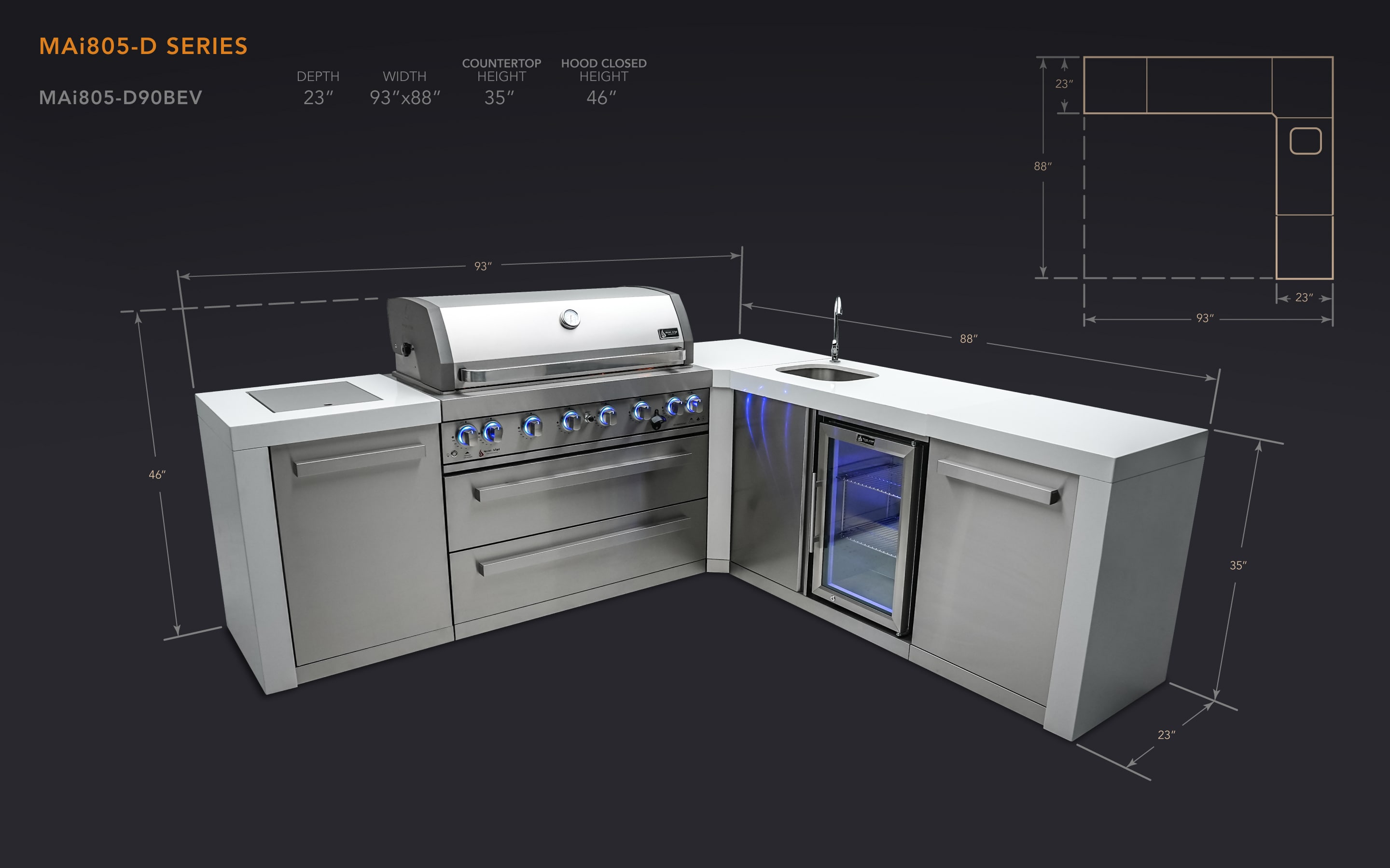 Mont Alpi MAI805-D90BEV Modular-Outdoor-Kitchens - View #2