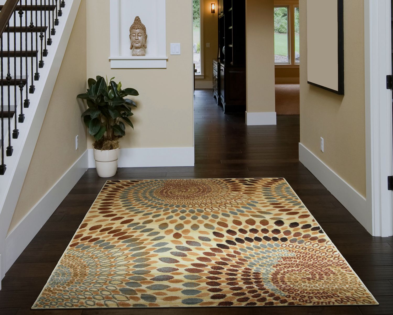 LR Home 5125A2984934J8 5 X 7 (ft) Cream Indoor Geometric Area Rug