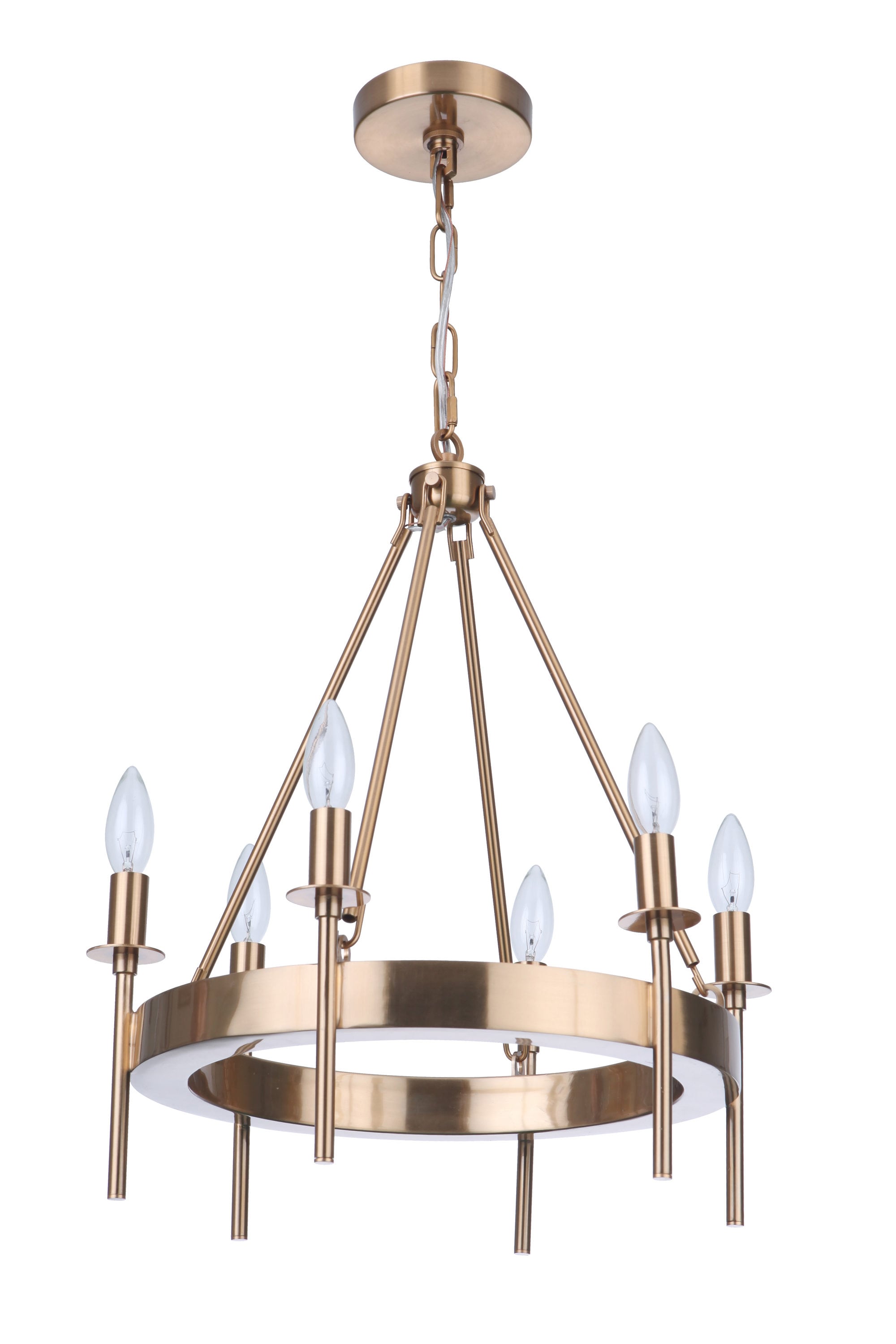 Craftmade 54326-SB Larrson 6 -Light Satin Brass Modern/contemporary For Use in Chandelier