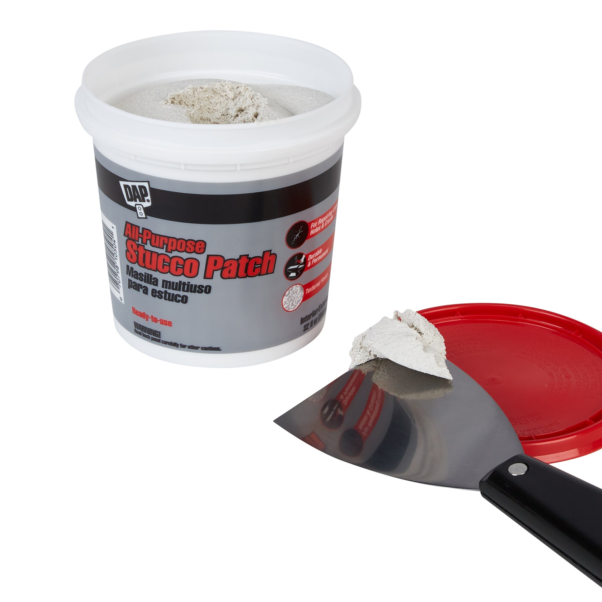 DAP 32-oz Heavy Duty, Waterproof Interior/Exterior White Stucco Patch in  the Patching & Spackling Compound department at