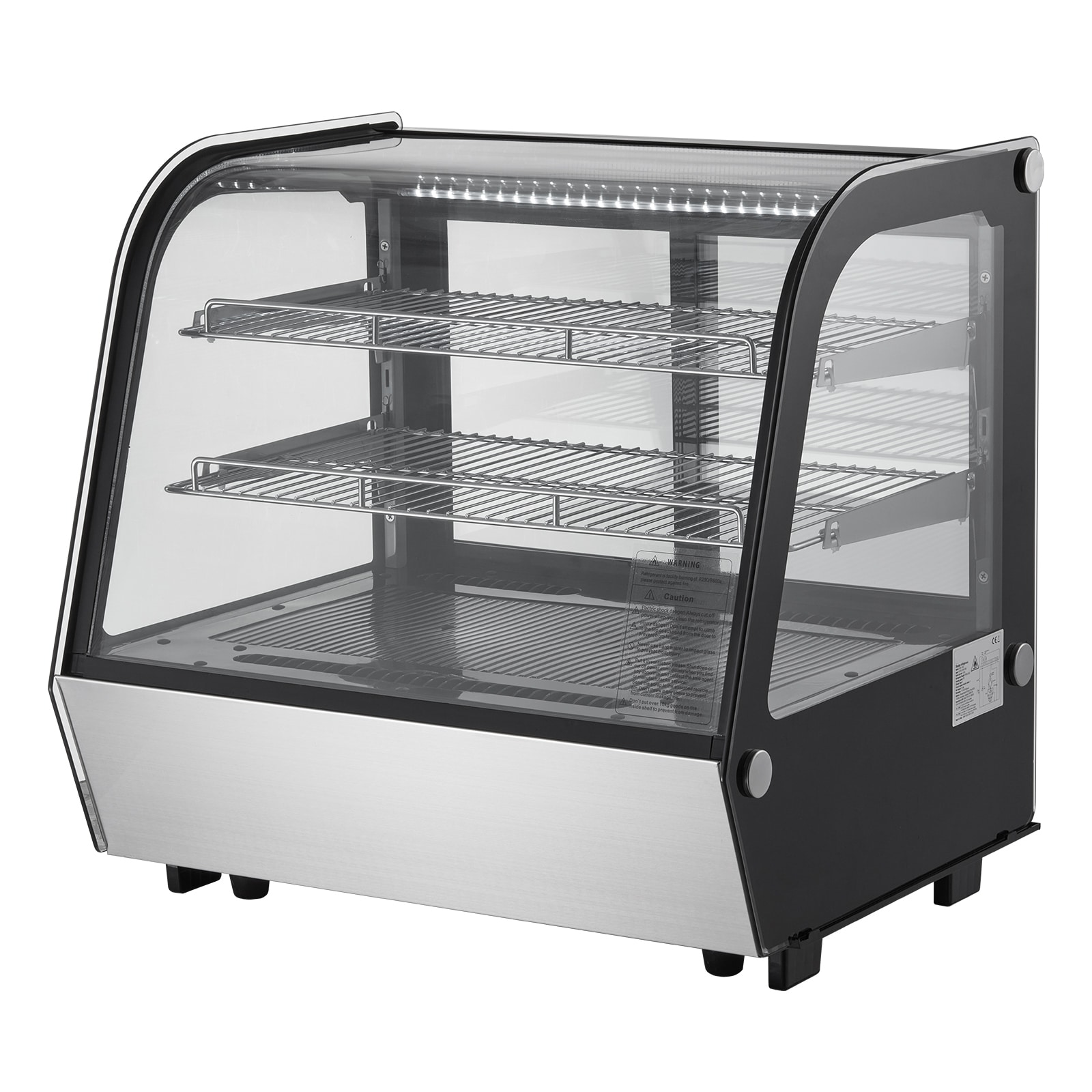 VEVOR SCDGZSJTMHX406332V1 Refrigerated Display Case 4.2 Cu.Ft./115L Countertop Pastry Display Case 2-Tier Commercial Display Refrigerator with LED Lighting TURBO Cooling Frost-Free Air-Cooling for Bakery