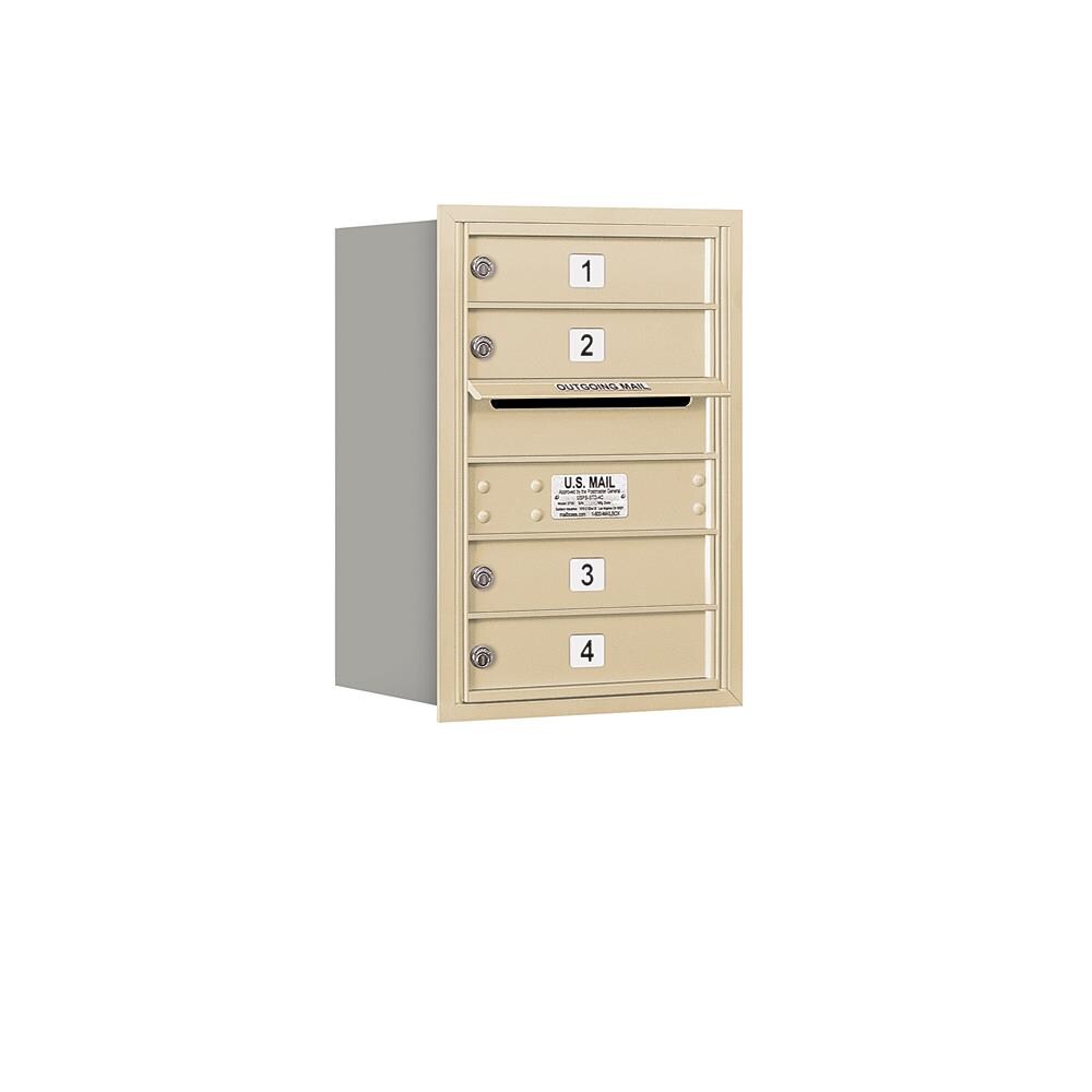 SALSBURY INDUSTRIES 3706S-04SRP Recessed Mount Brown Metal Extra Large Lockable Cluster Mailbox