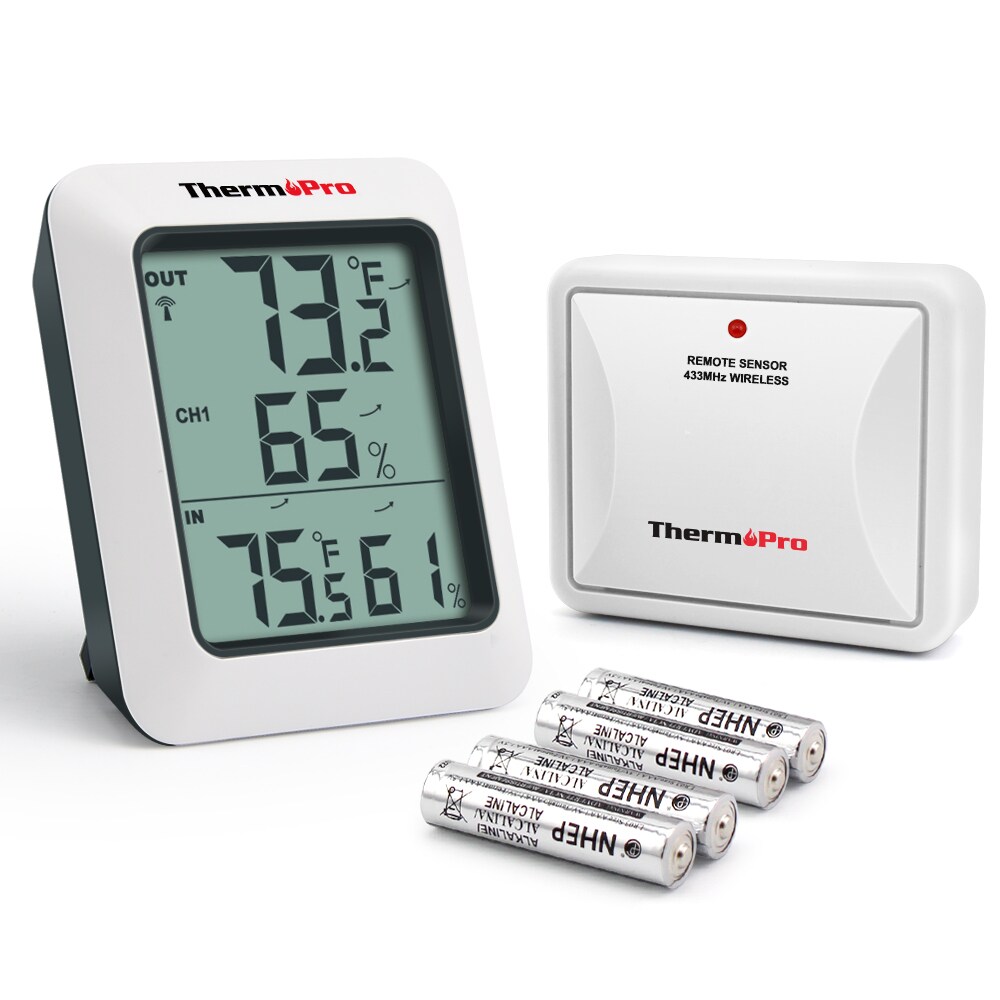 ThermoPro Digital Wireless Indoor or Outdoor White Hygrometer