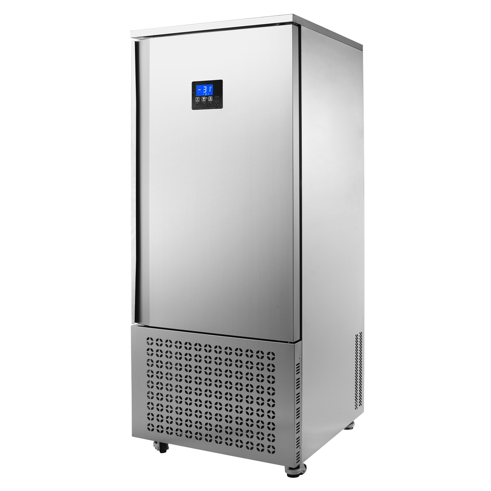 VEVOR SCHXSDJ300L406414V4 Commercial Blast Freezer 370 L / 13.1 Cu.ft Blast Chiller with 15 Trays Blast Chiller Freezer Chest with 4 Freezing Modes Stainless Steel Food Blast Freezer with Casters for Restaurant Seafood