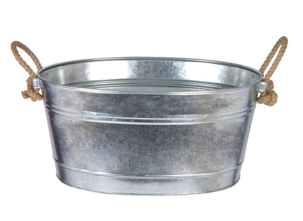 BirdRock Home BirdRock Home Stainless Steel Beverage Tub with Stand - Oval  - Bottom Tray - Party Drink Holder - Wooden Handles - Outdoor or Indoor Use  - Free Standing in the