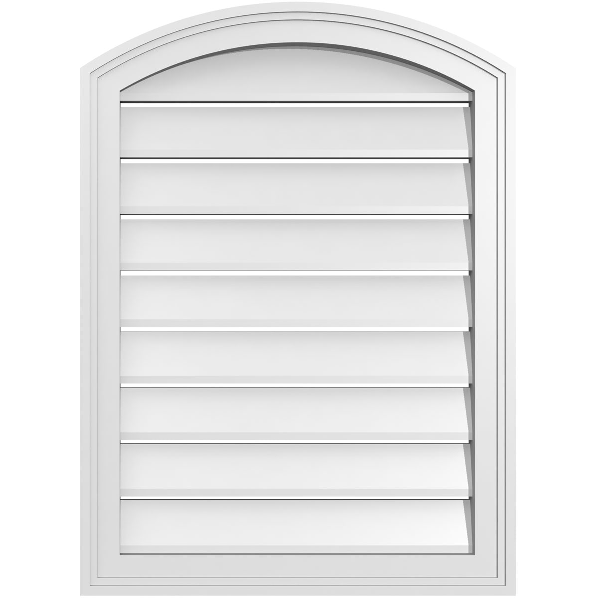 Ekena Millwork GVPAR22X3002SF 22-Inches x 30-Inches Off-white Round top PVC Gable Louver Vent