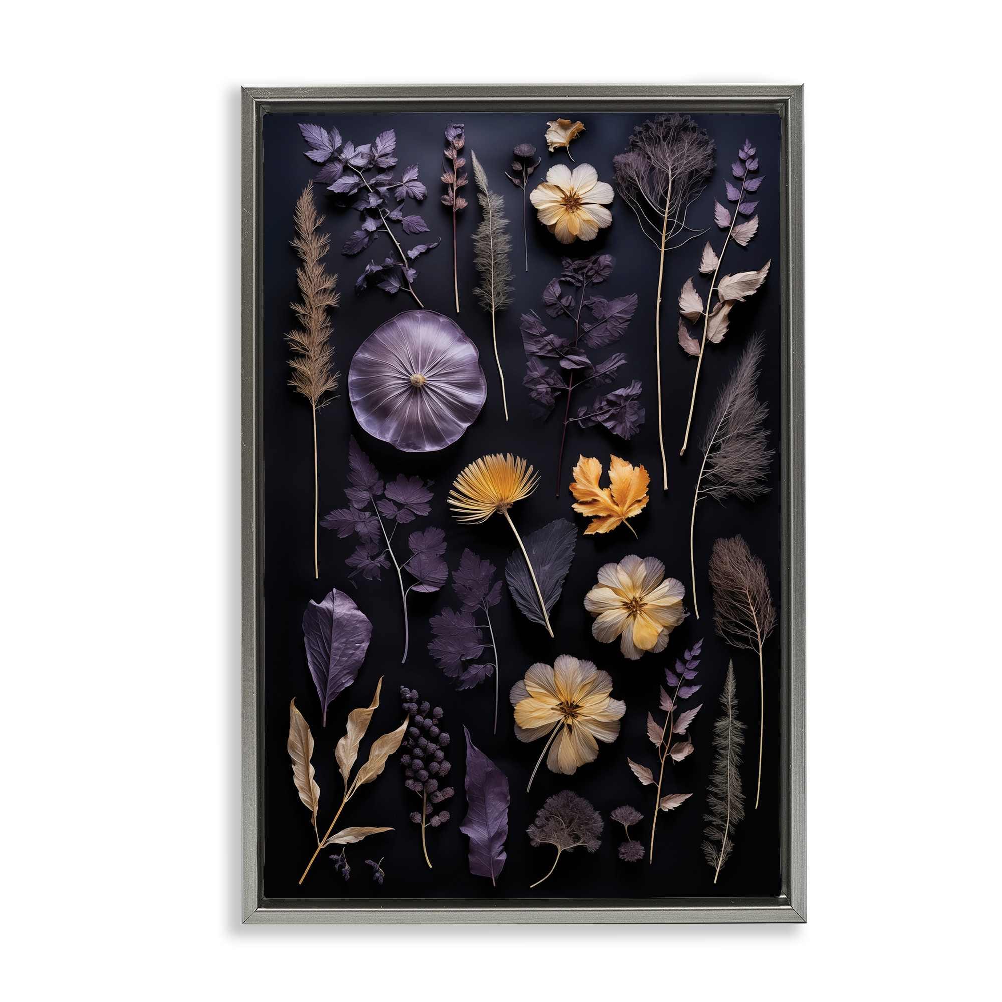 Stupell Industries BS-727-FFL-16X24 Flower Specimens on Black Floating Frame design by Heidi K.