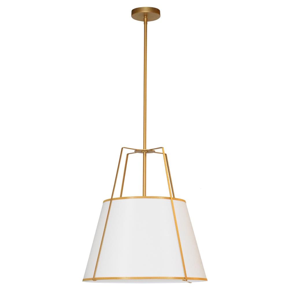 Dainolite TRA-1P-GLD-WH Trapezoid 1 -Light Gold Modern/contemporary Drum Medium Hanging Pendant light