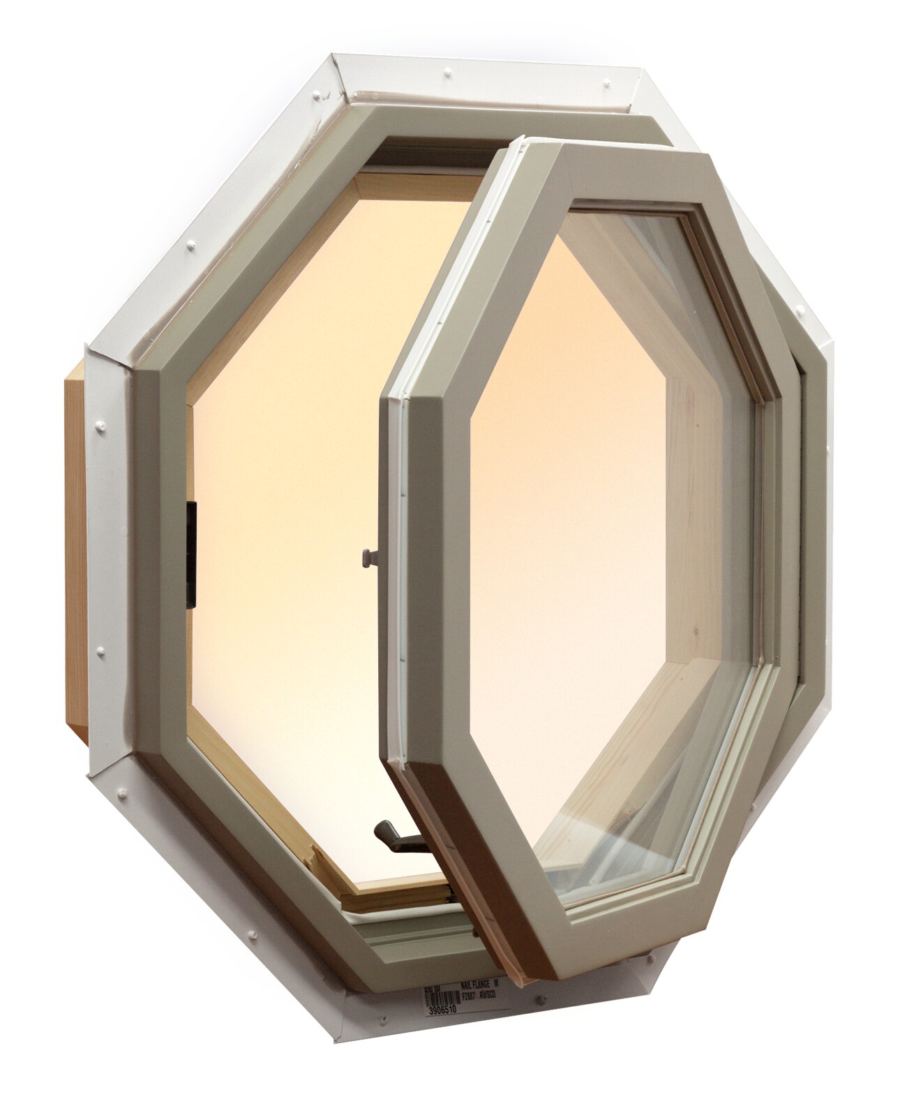 AWSCO AOPOCTW25-4LT 25-in x 25-in x 4-9/16-in Jamb Octagon White Window Grid Included