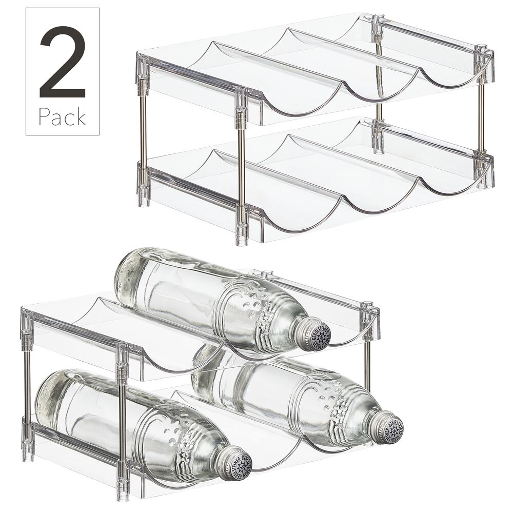 Nate Home by Nate Berkus 2-Tier Sliding Drawer Organizers, Clear/Steel