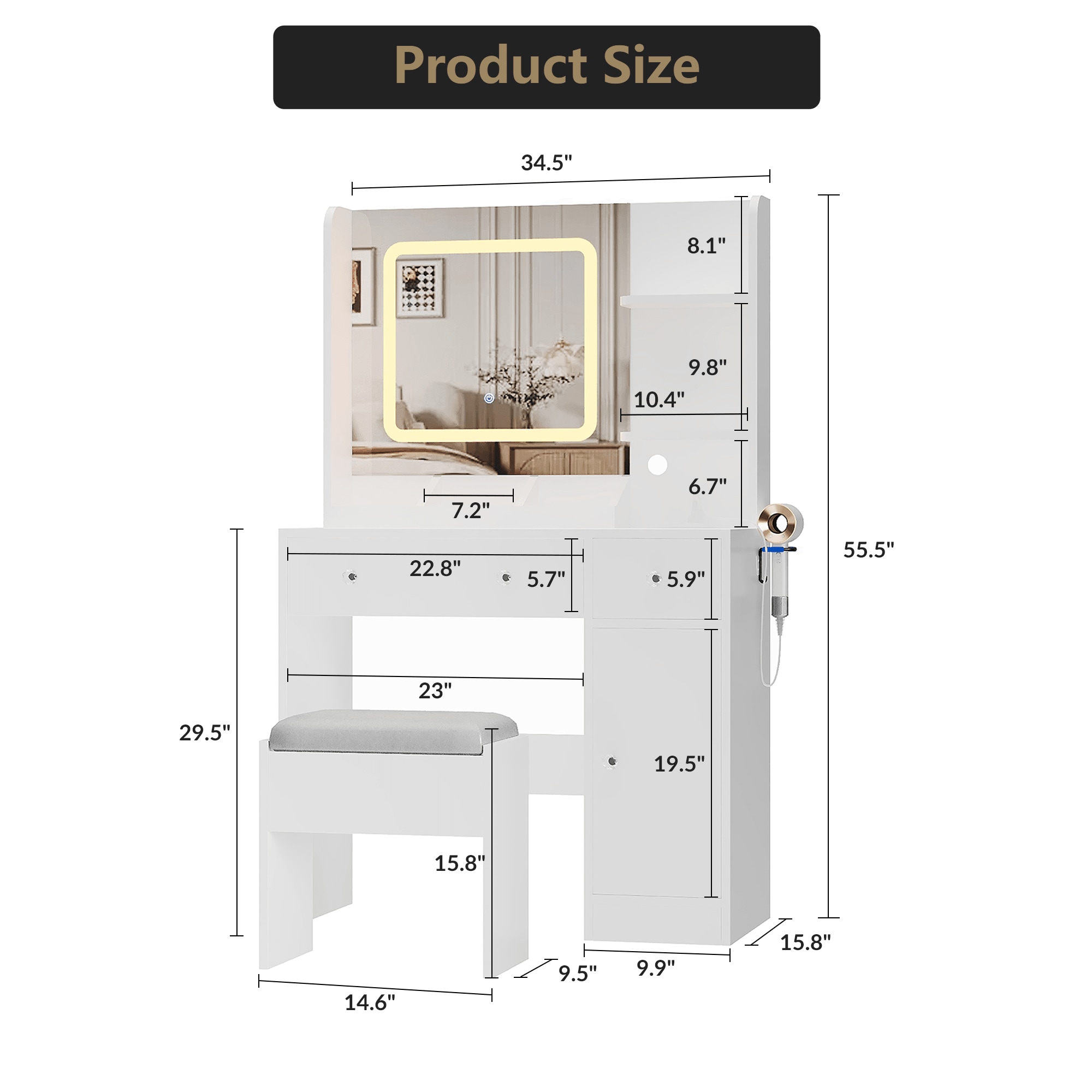 Qeetex SUN-PHO-339J8K5P Bedroom-Vanities - View #8