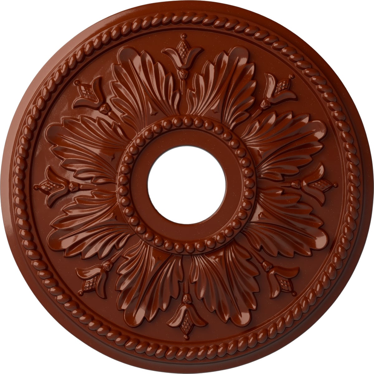 Ekena Millwork CM18ED1FIF Edinburgh 18.125-in W x 18.125-in L Painted Firebrick Polyurethane Whole Ceiling Medallion
