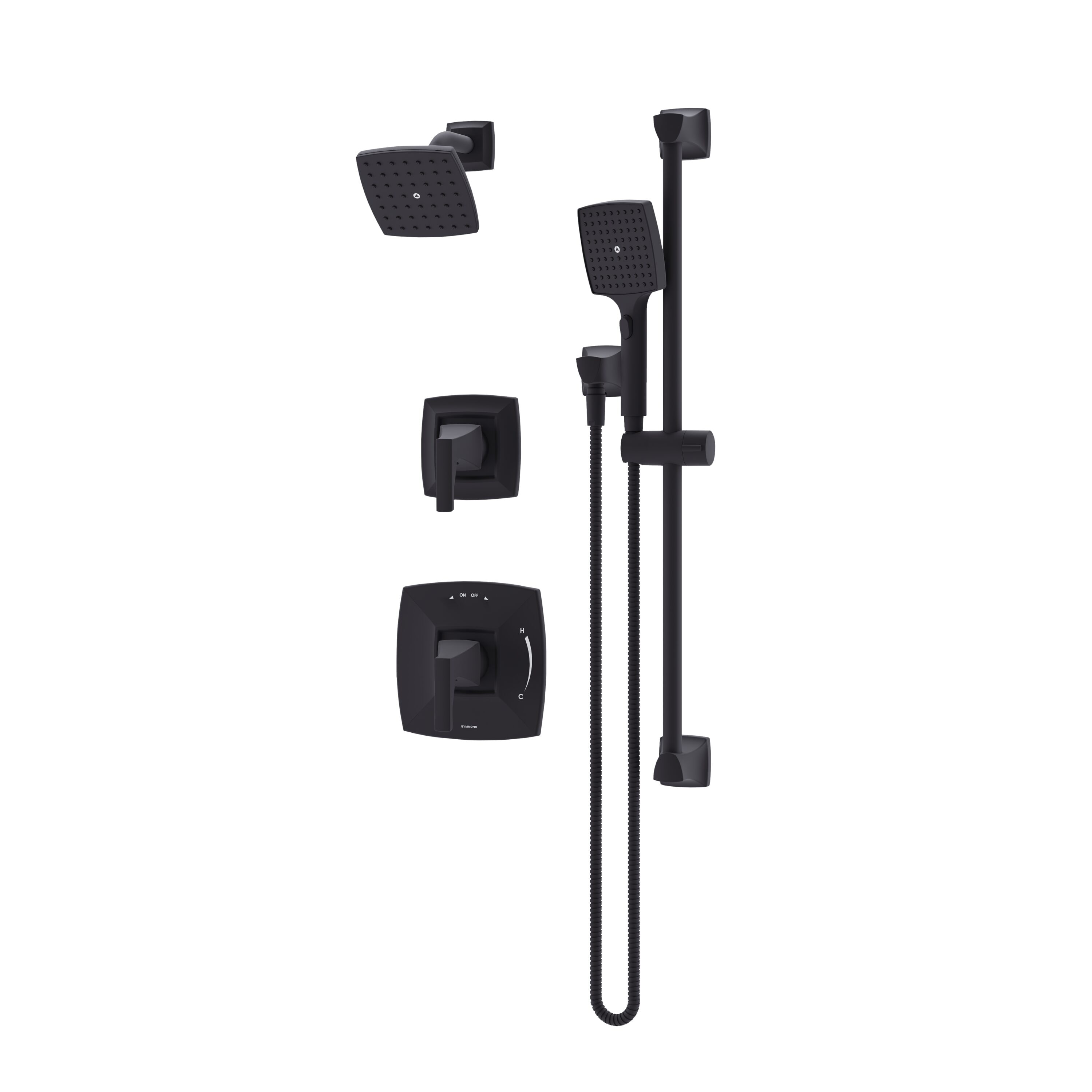 Symmons 5695MB15TRM Oak Matte Black 5-in Dual Head Built-In Shower Faucet System
