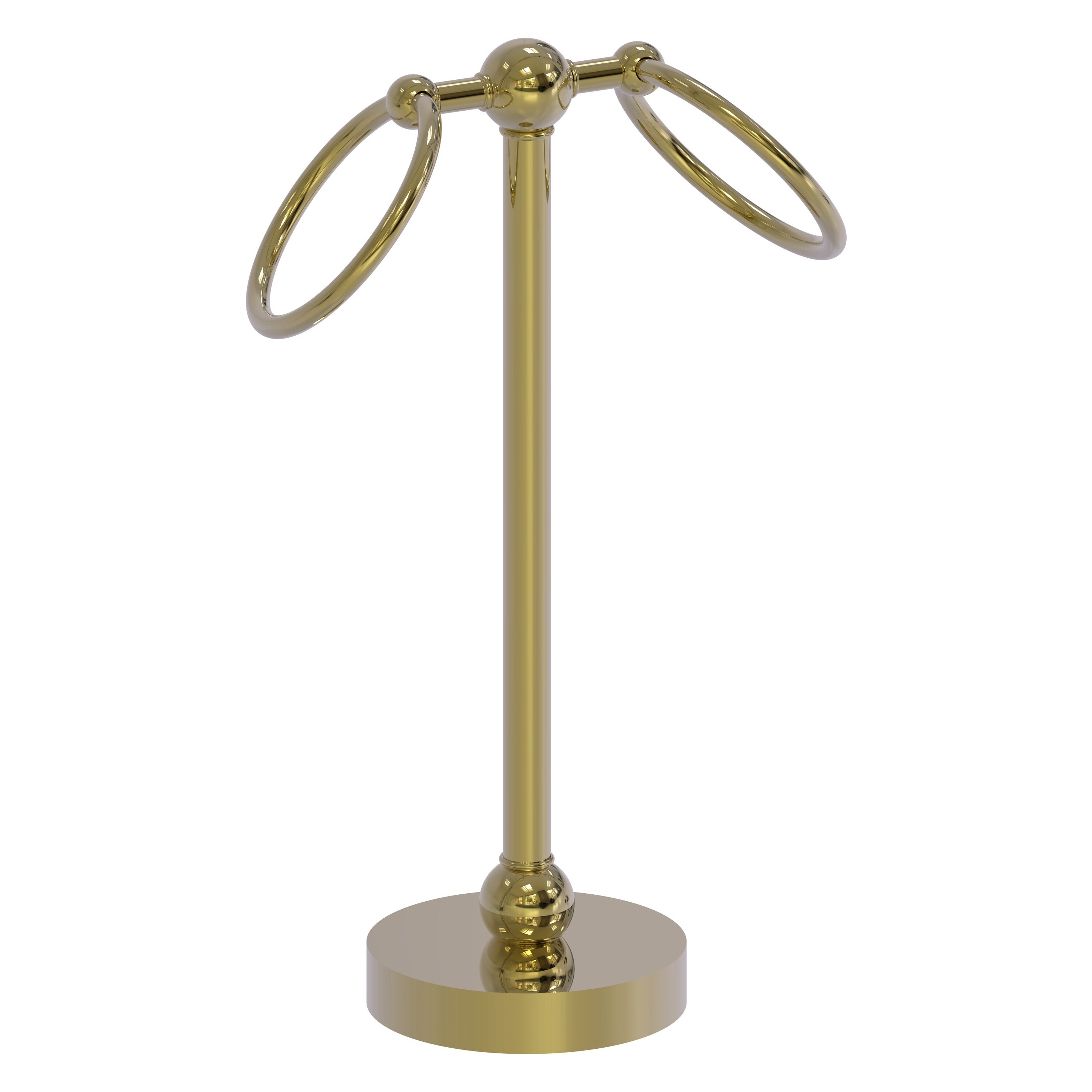 Allied Brass GL-53-UNL Unlacquered Brass Freestanding countertop Double Towel Ring