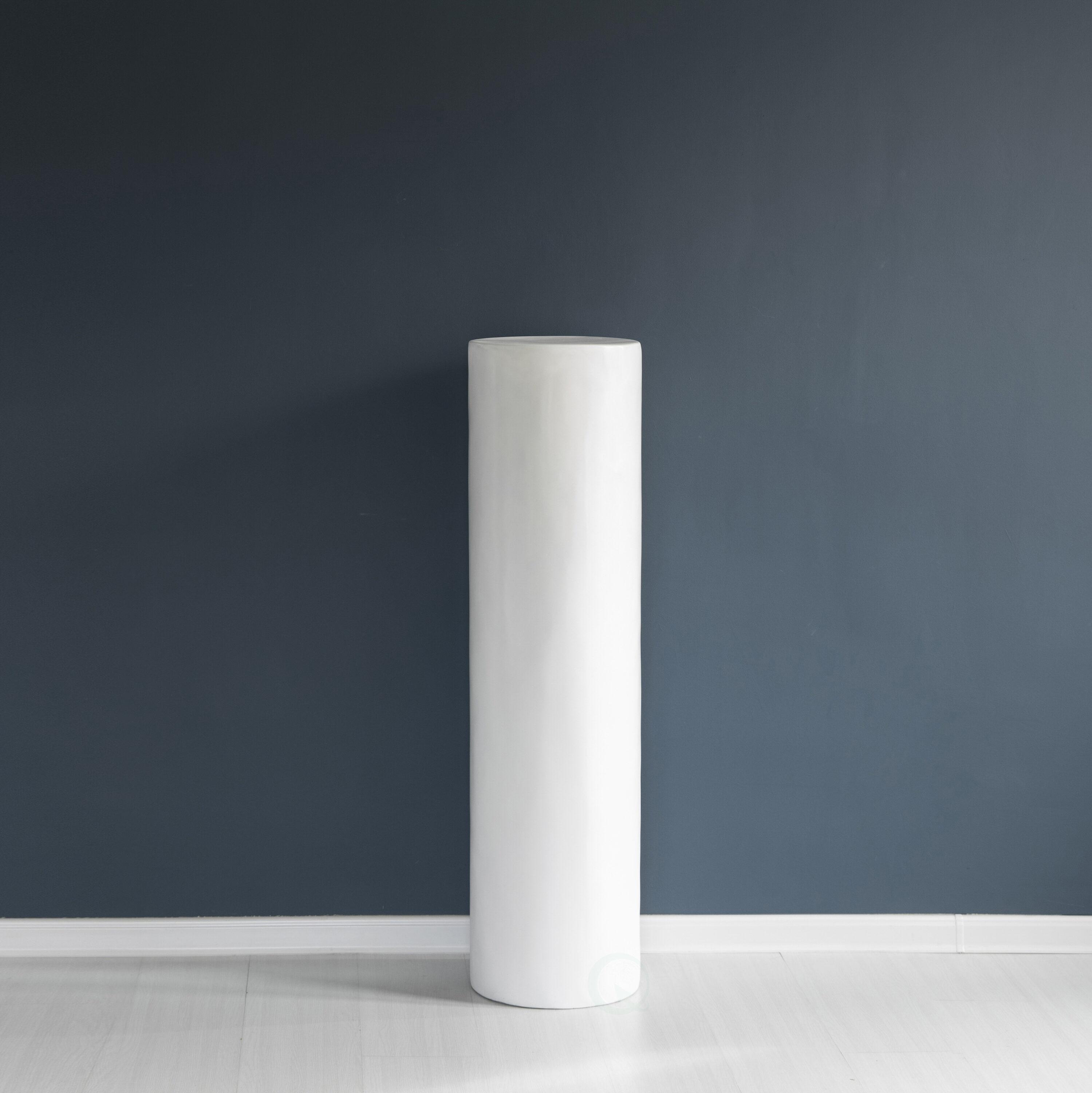 Tall White Fiberglass Cylinder Pedestal Stand for Floral Arrangements
