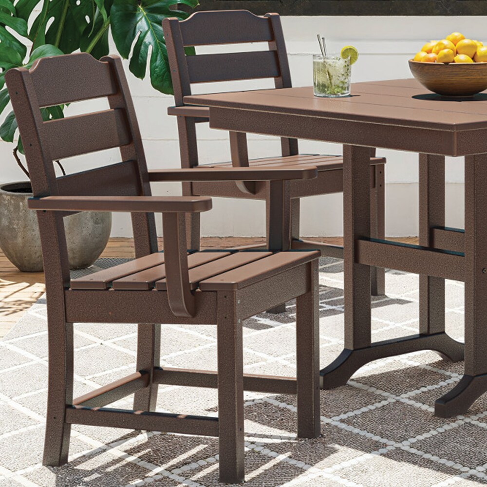 allen + roth by POLYWOOD Oakport 5-Piece Brown Patio Dining Set with 4 ...