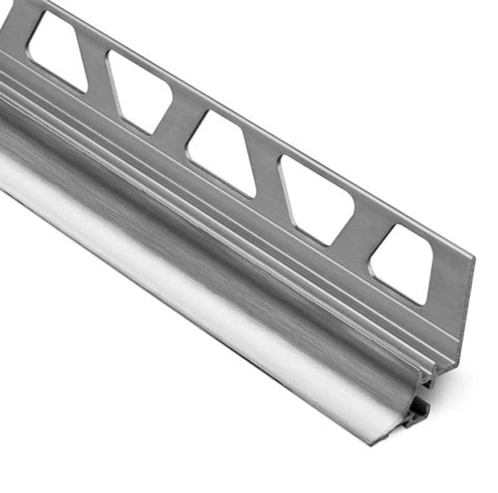 Schluter Systems AHKA125ACGB Dilex-AHKA 0.5-in W x 98.5-in L Brushed chrome anodized aluminum Aluminum Cove base Tile Edge Trim