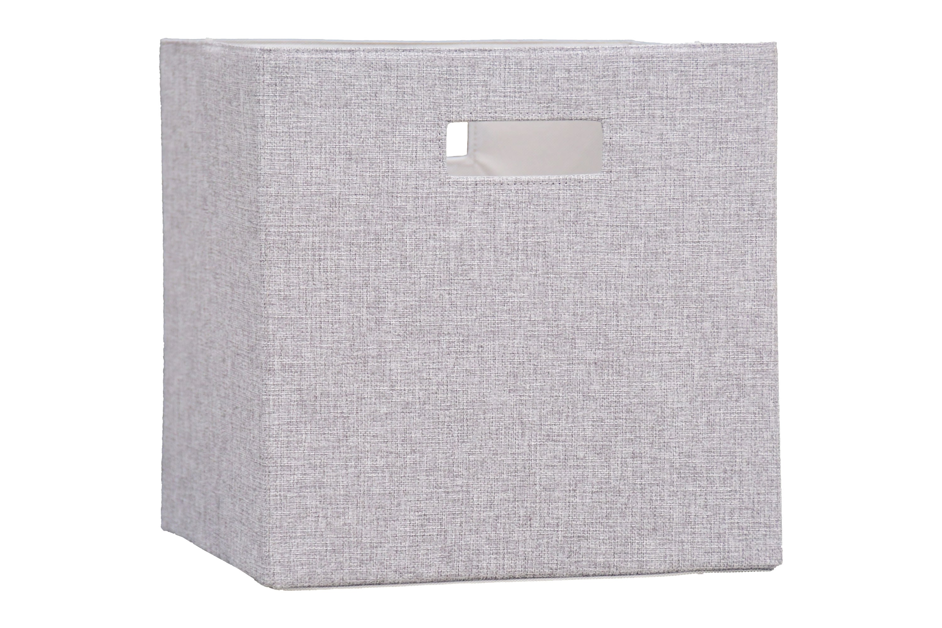 10 in. H x 10 in. W x 15 in. D Gray Fabric Cube Storage Bin