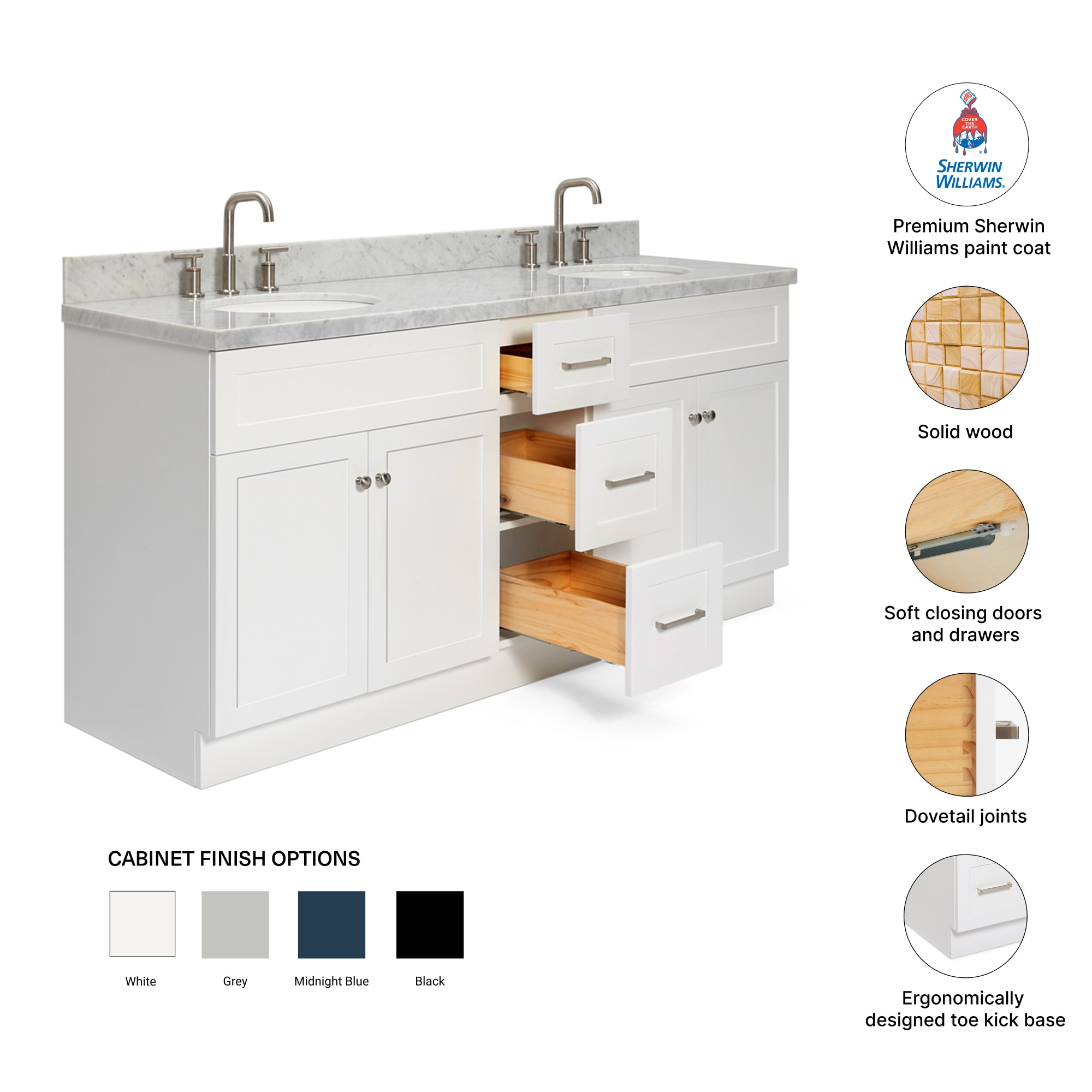 ARIEL F073DCWOVOWHT Bath-Vanity-Combo - View #4