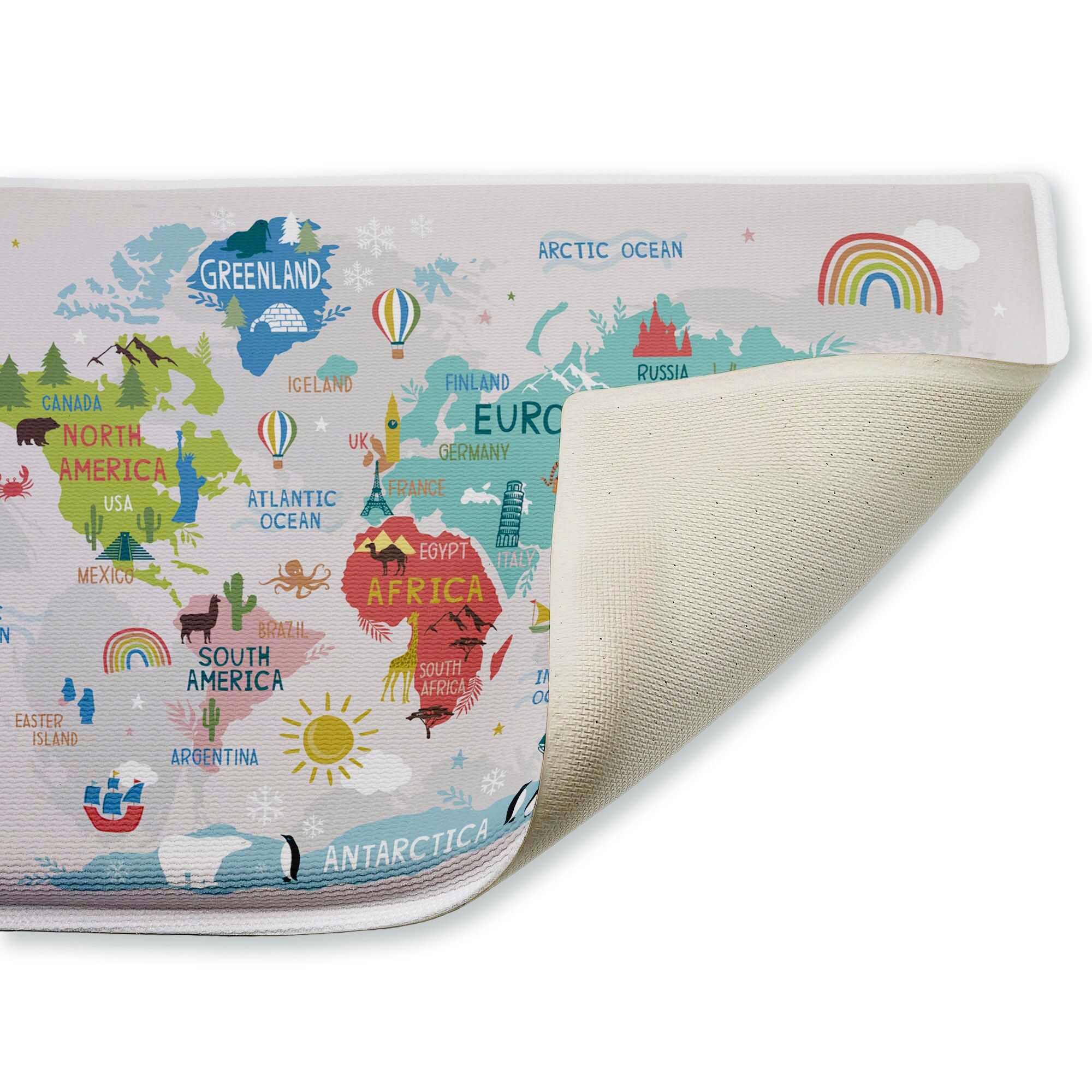 Stupell Industries World Map Animals Diagram Bathroom Floor Mat 30 x 18 ...