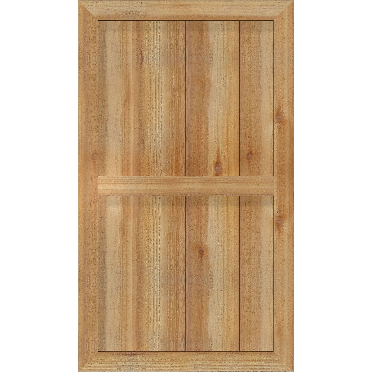 Ekena Millwork RBF06S21X037RWR 21.5-in W x 37-in H Unfinished Paintable/Stainable Board and batten Framed Wood Exterior Shutters ( 2 -Pack )