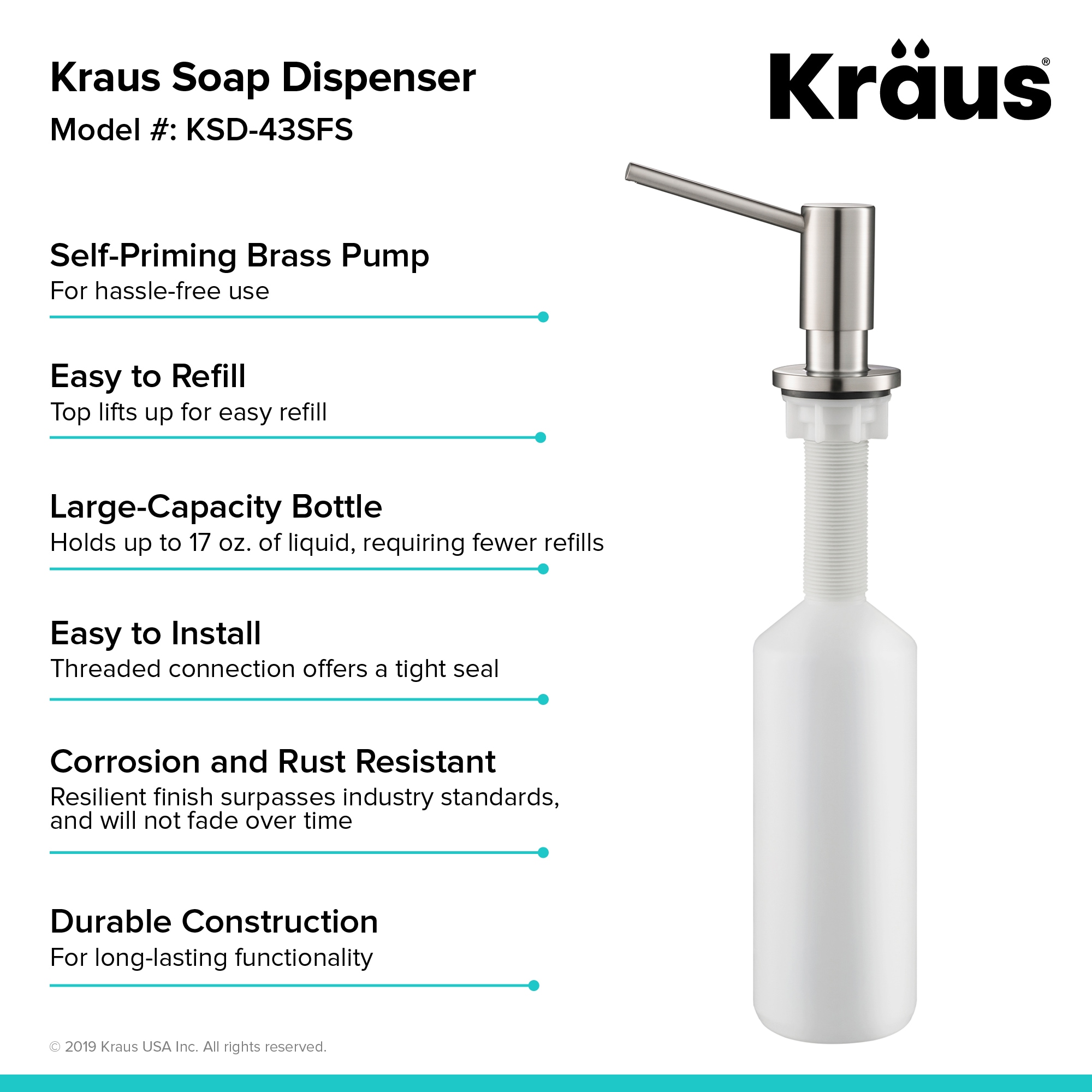 Kraus KSD-43SFS Soap-Lotion-Dispensers - View #4