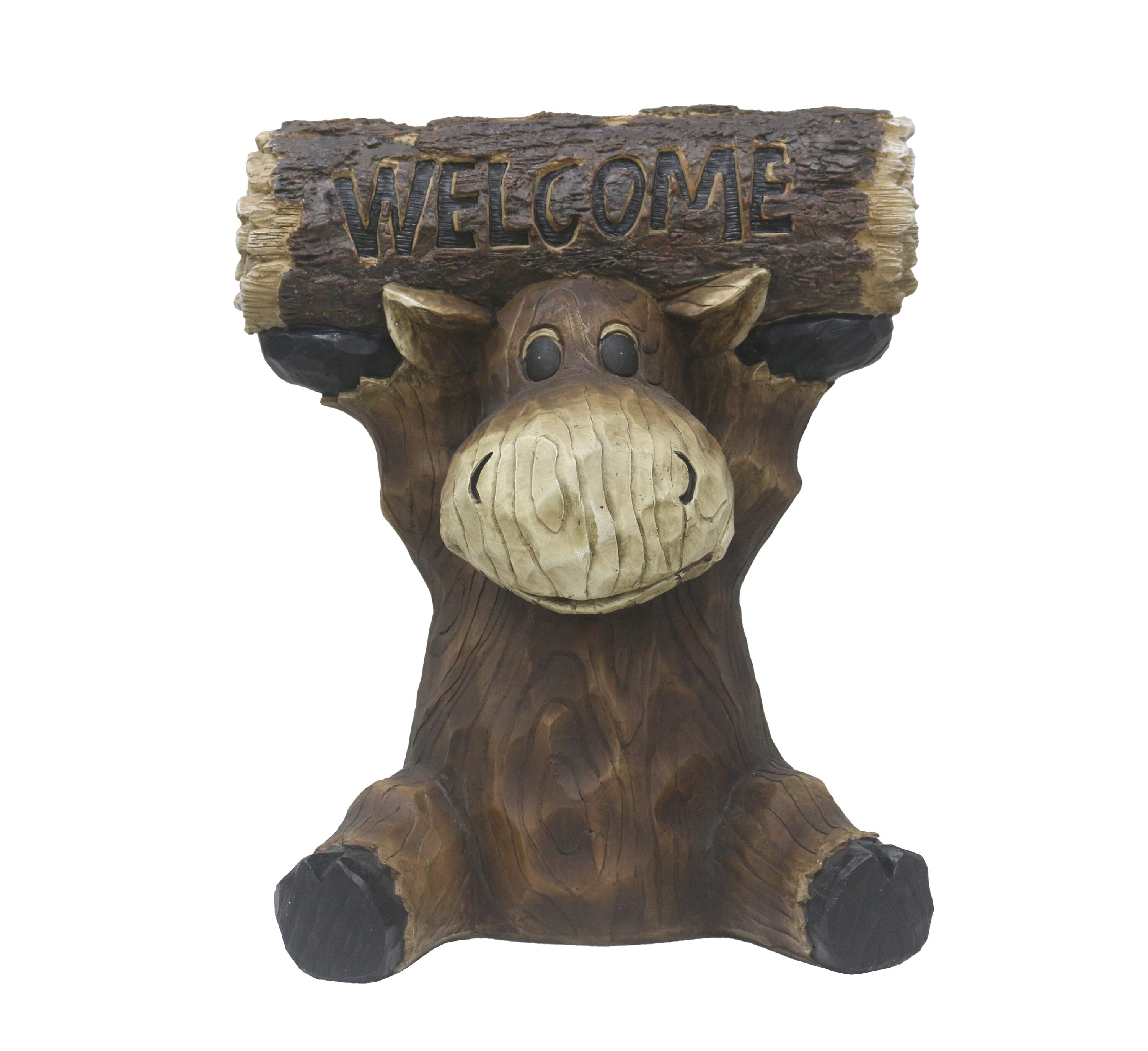 Hi-Line Gift - 15-in H x 10-in W Brown Moose Garden Statue