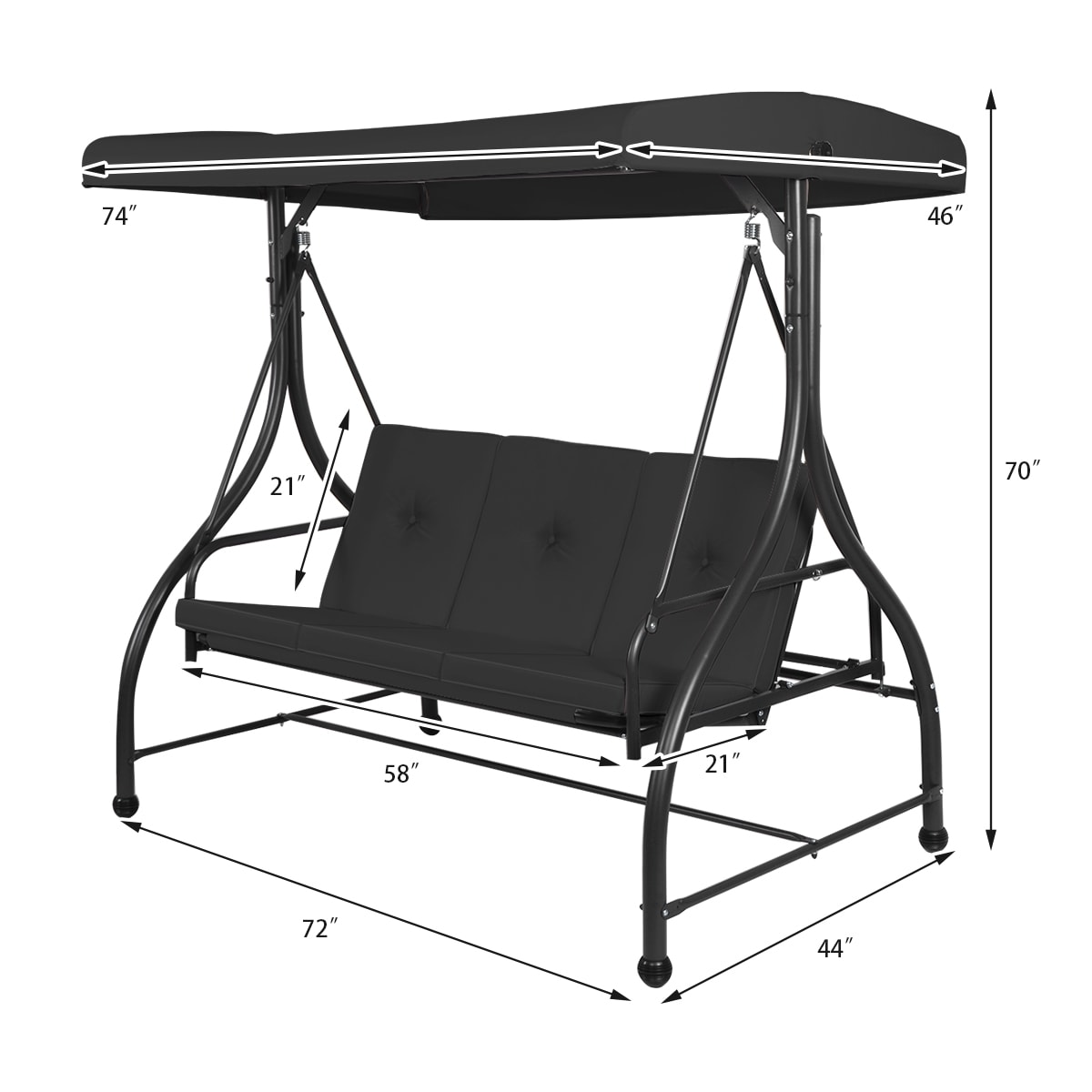 CASAINC WFEHAC-04-GY Swing-Gliders - View #4