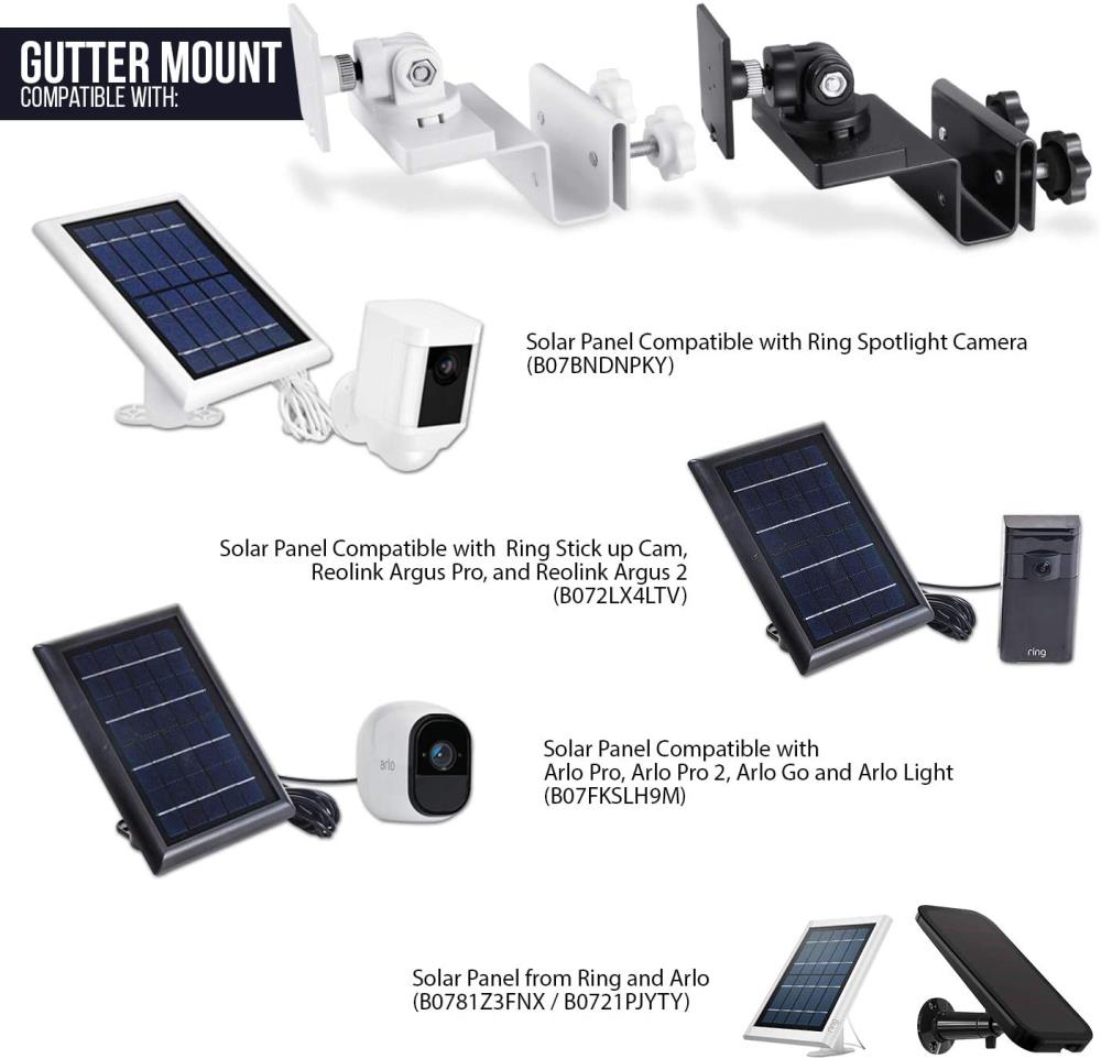 gutter mount for arlo solar panel