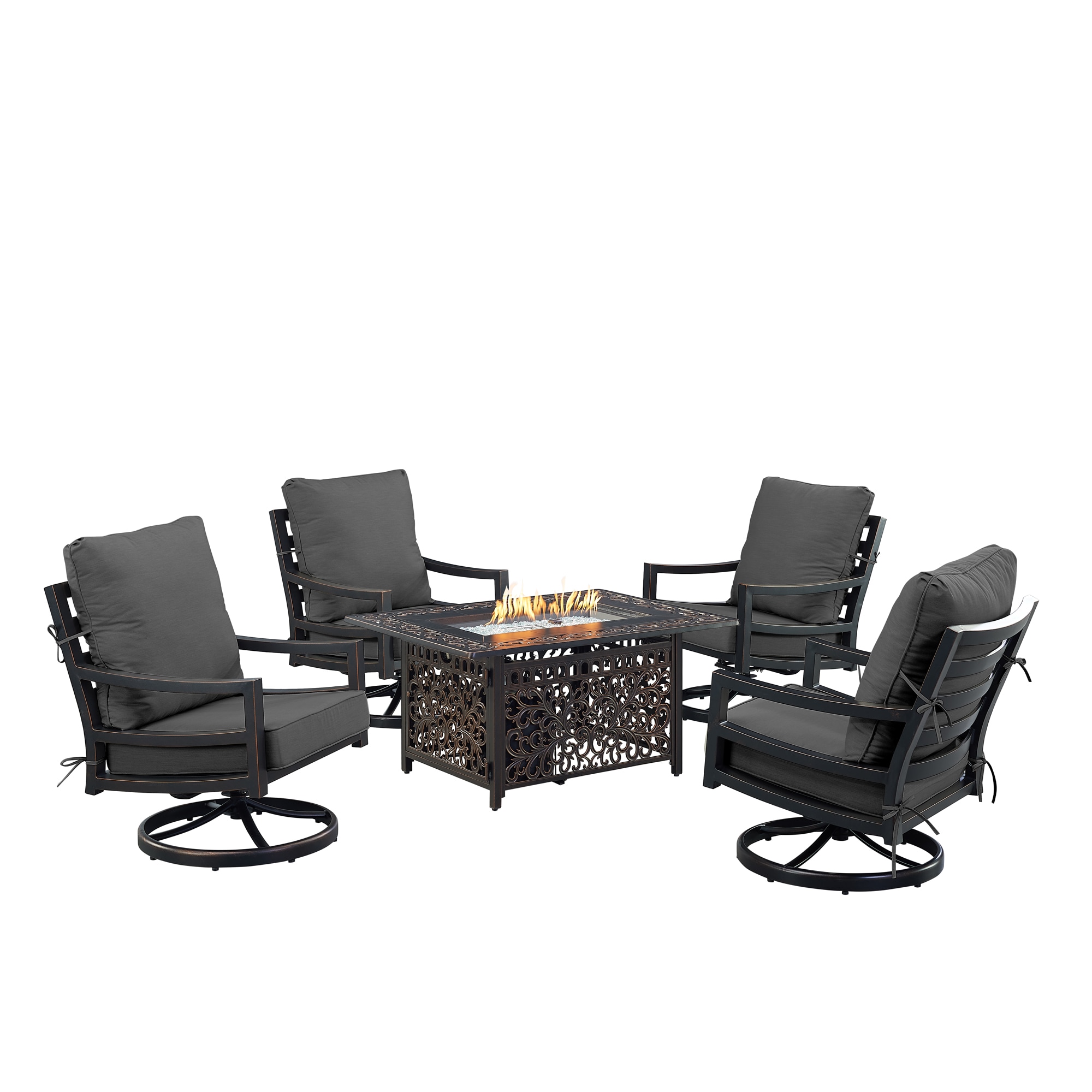Oakland Living HUDSON4CHCABOSBKCU Patio-Conversation-Sets - View #2