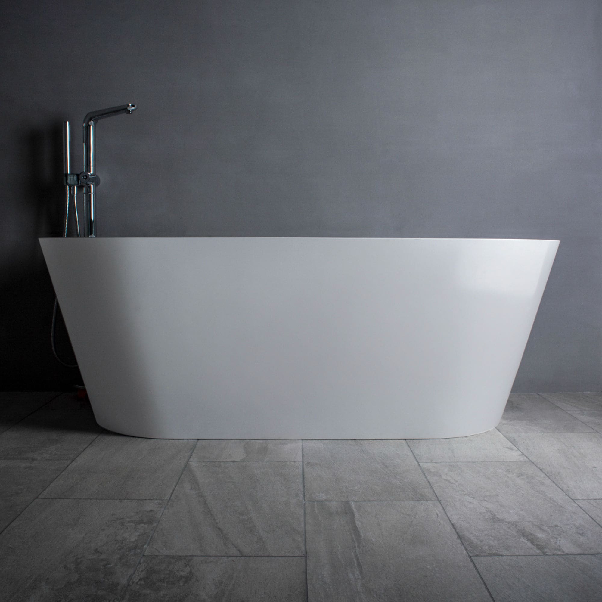 59'' White Matte Solid Surface Freestanding Bathtub