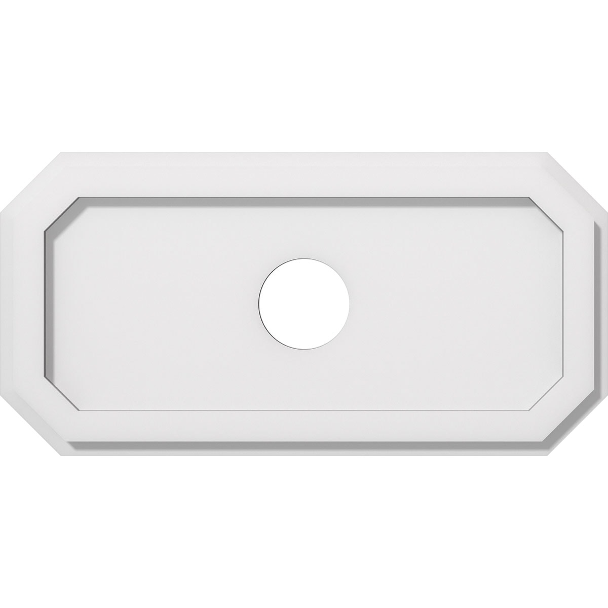 Ekena Millwork CMP20X10ED-03000 Emerald 20-Inches W x 10-Inches L Contemporary White PVC Whole Ceiling Medallion