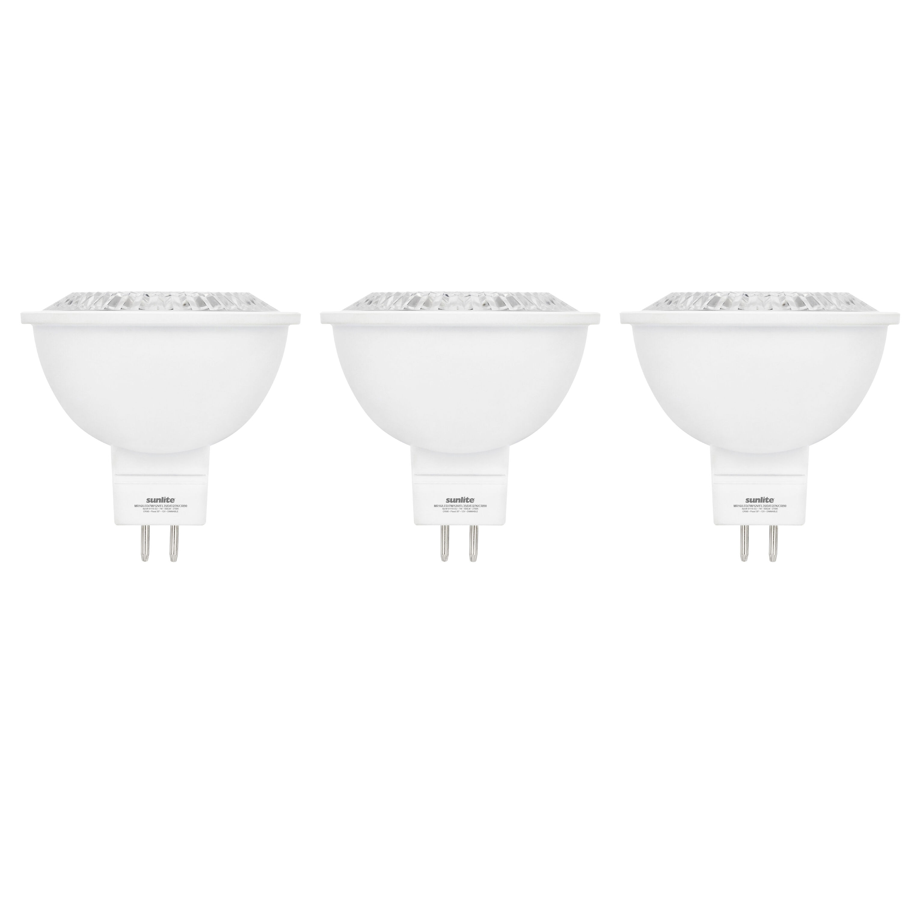 Sunlite LW07177 50 -Watt EQ MR16 Daylight Dimmable LED Spot Flood Light Bulb 3 -Pack