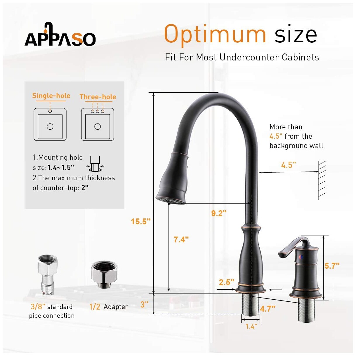 APPASO APS218-ORB Kitchen-Faucets - View #2
