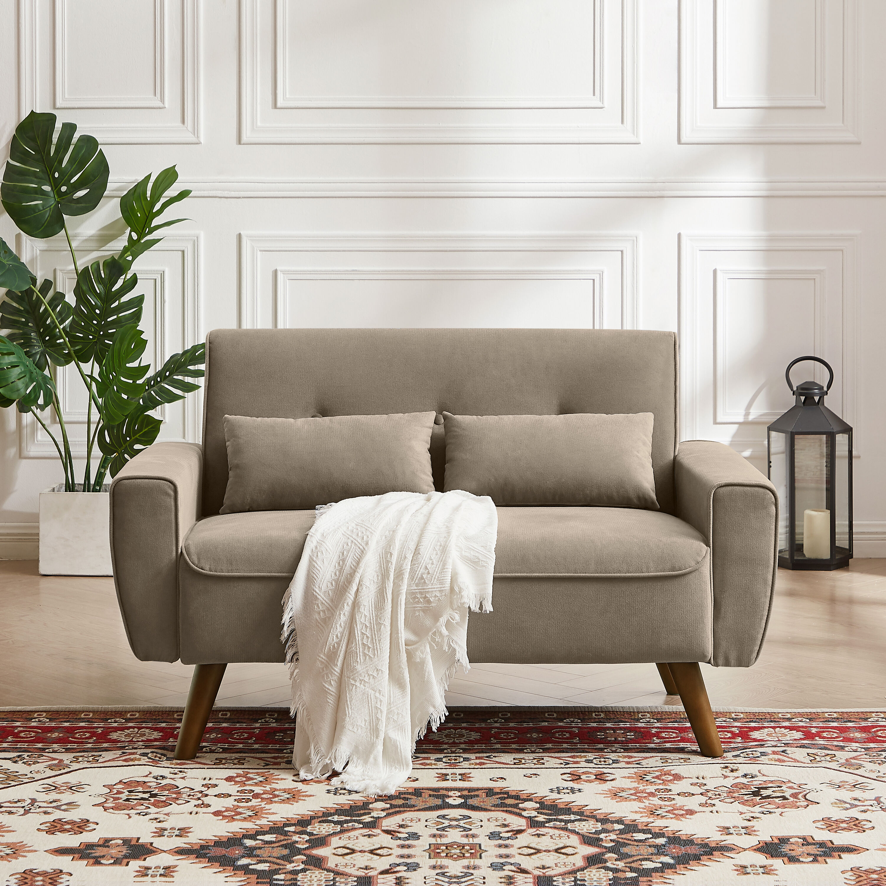 Jarenie YMX11BE 48.82-in Modern Beige Loveseat