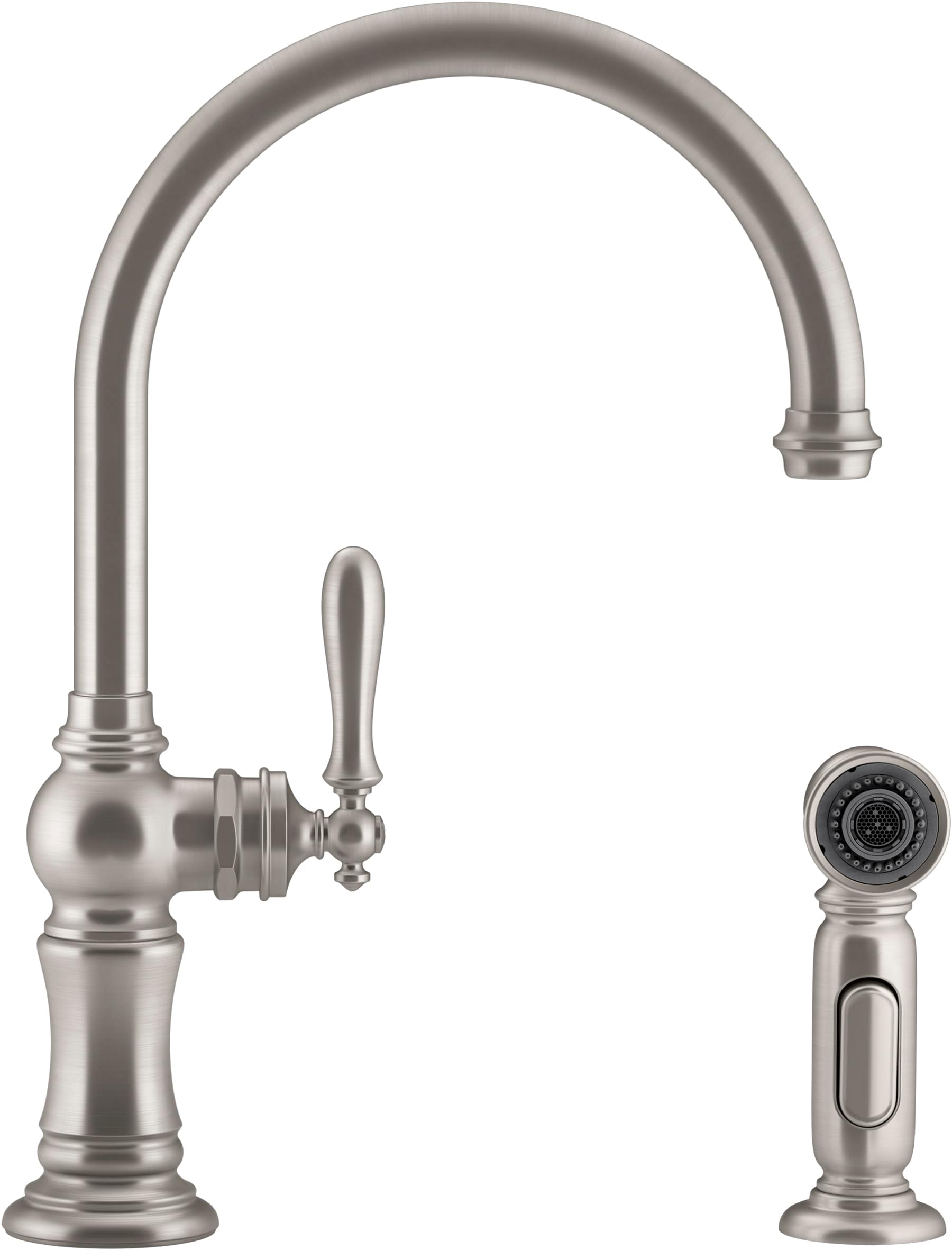 Kohler Artifacts Vibrant Stainless Single Handle Kitchen Faucet With 