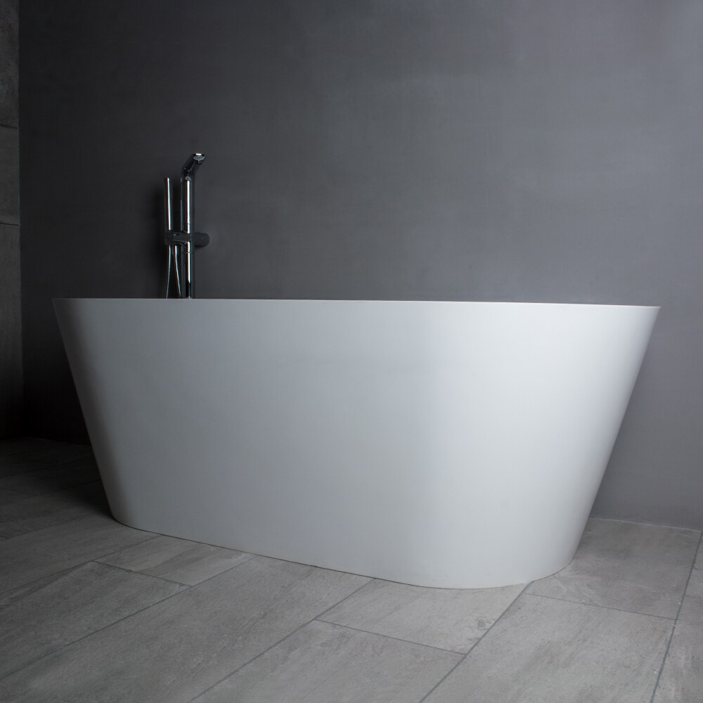 59'' White Matte Solid Surface Freestanding Bathtub
