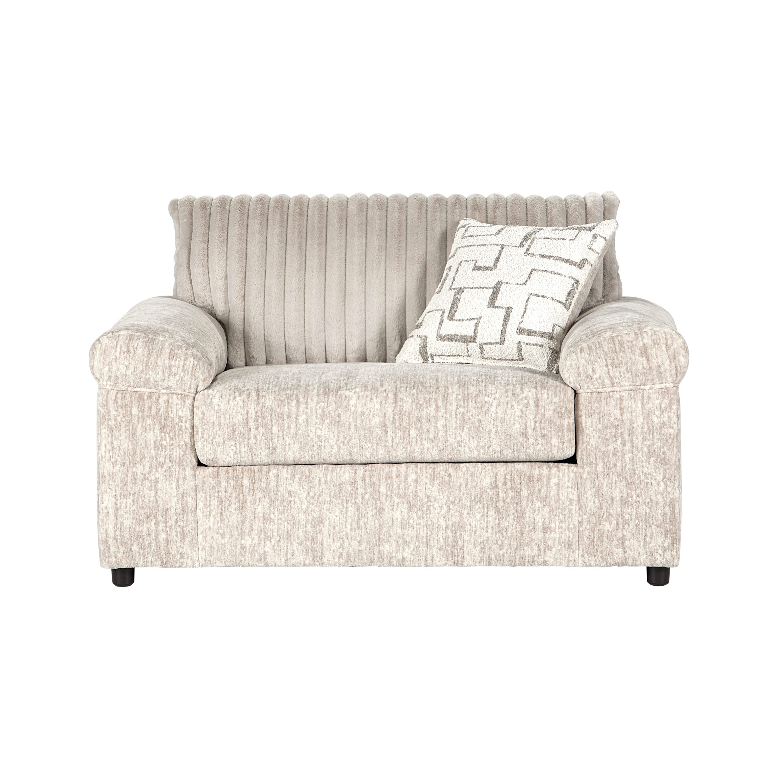 Roundhill Furniture Nason 56-in W Casual Champagne Corduroy Accent Armchair