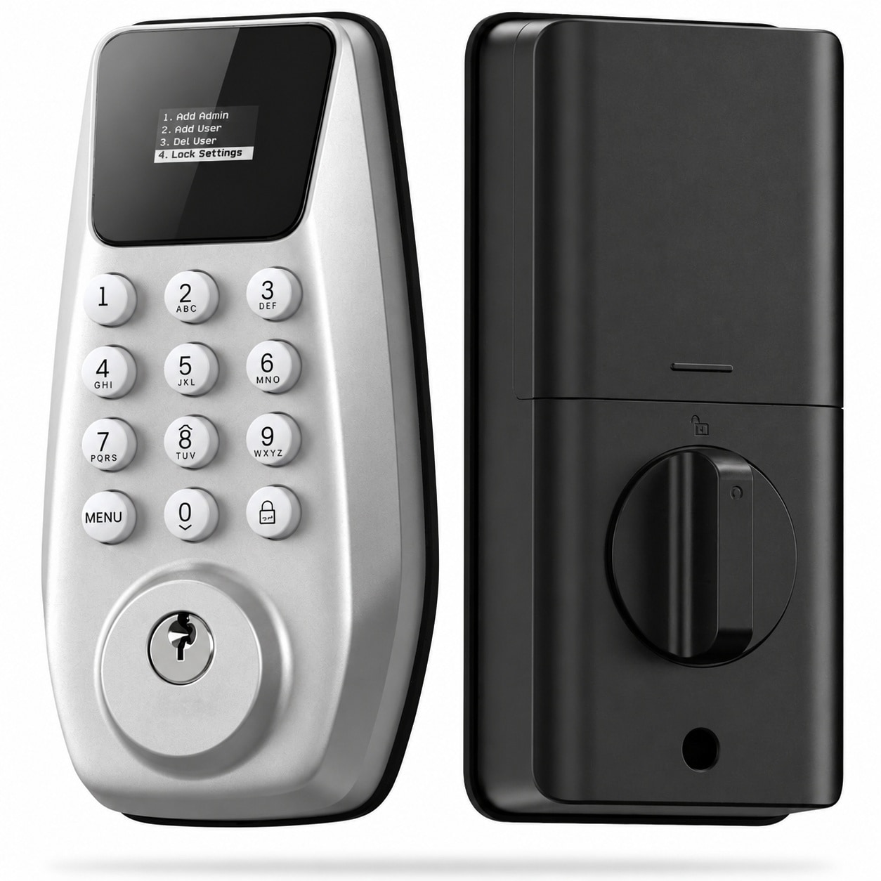 Adrinfly  C100 Keyless Entry Door Lock with Keypad Smart Deadbolt Lock for Front Door with 100 PIN Codes IP54 Waterproof Silver