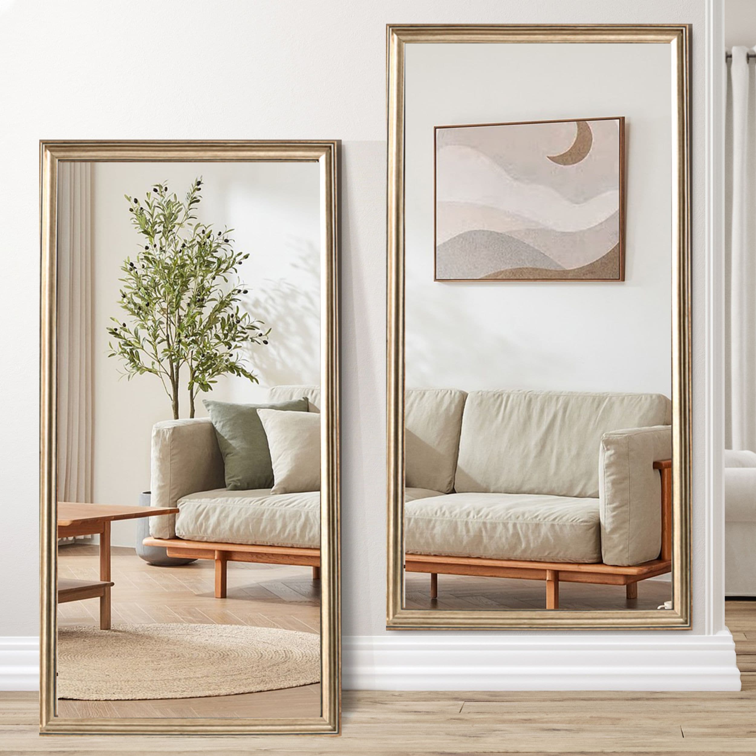 Poinic 32-in W x 70-in H Rectangle Copper Framed Full Length Floor Mirror